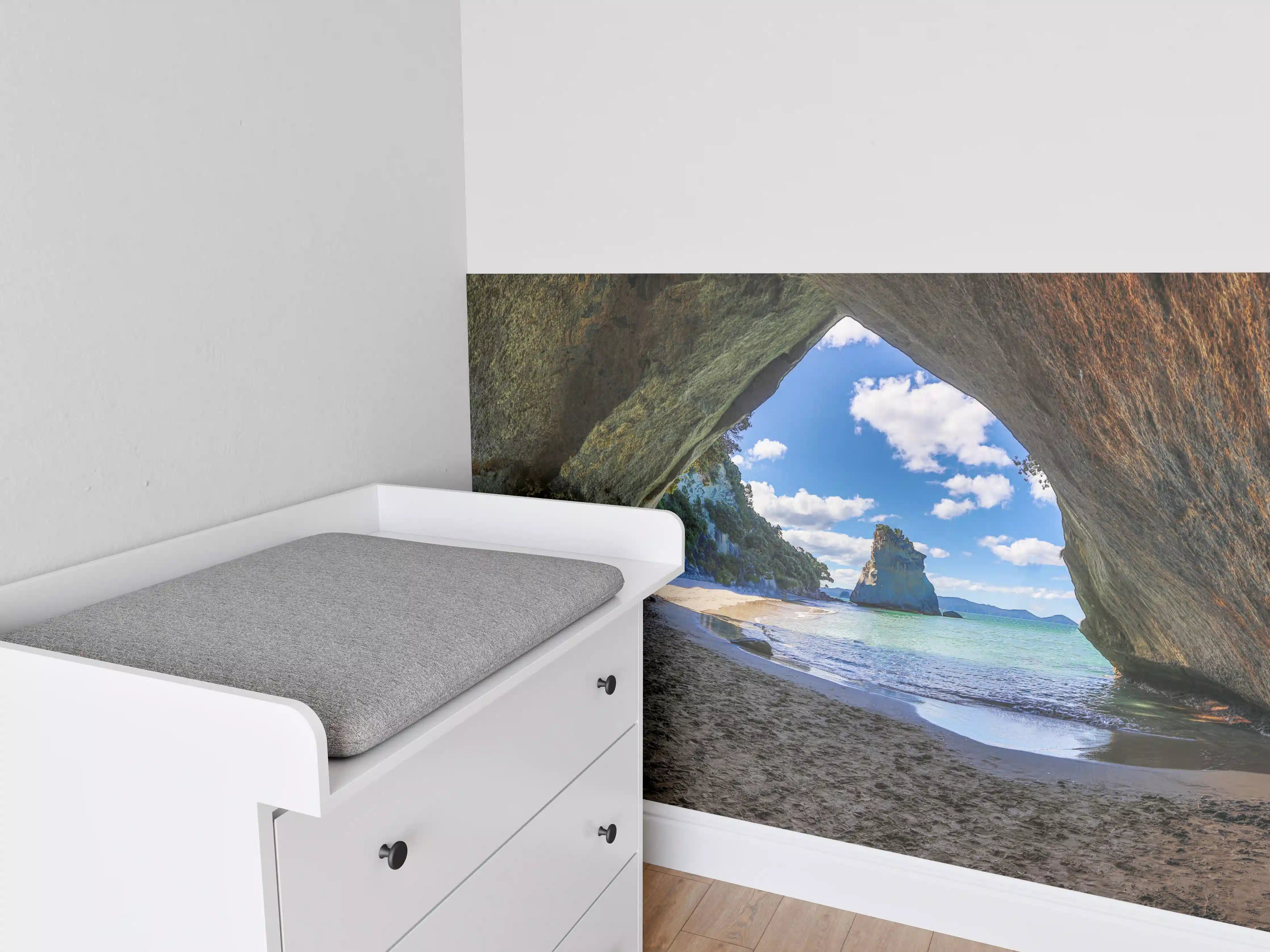 Babyzimmer Wandgestaltung - Strandblick auf Hoho-Rock