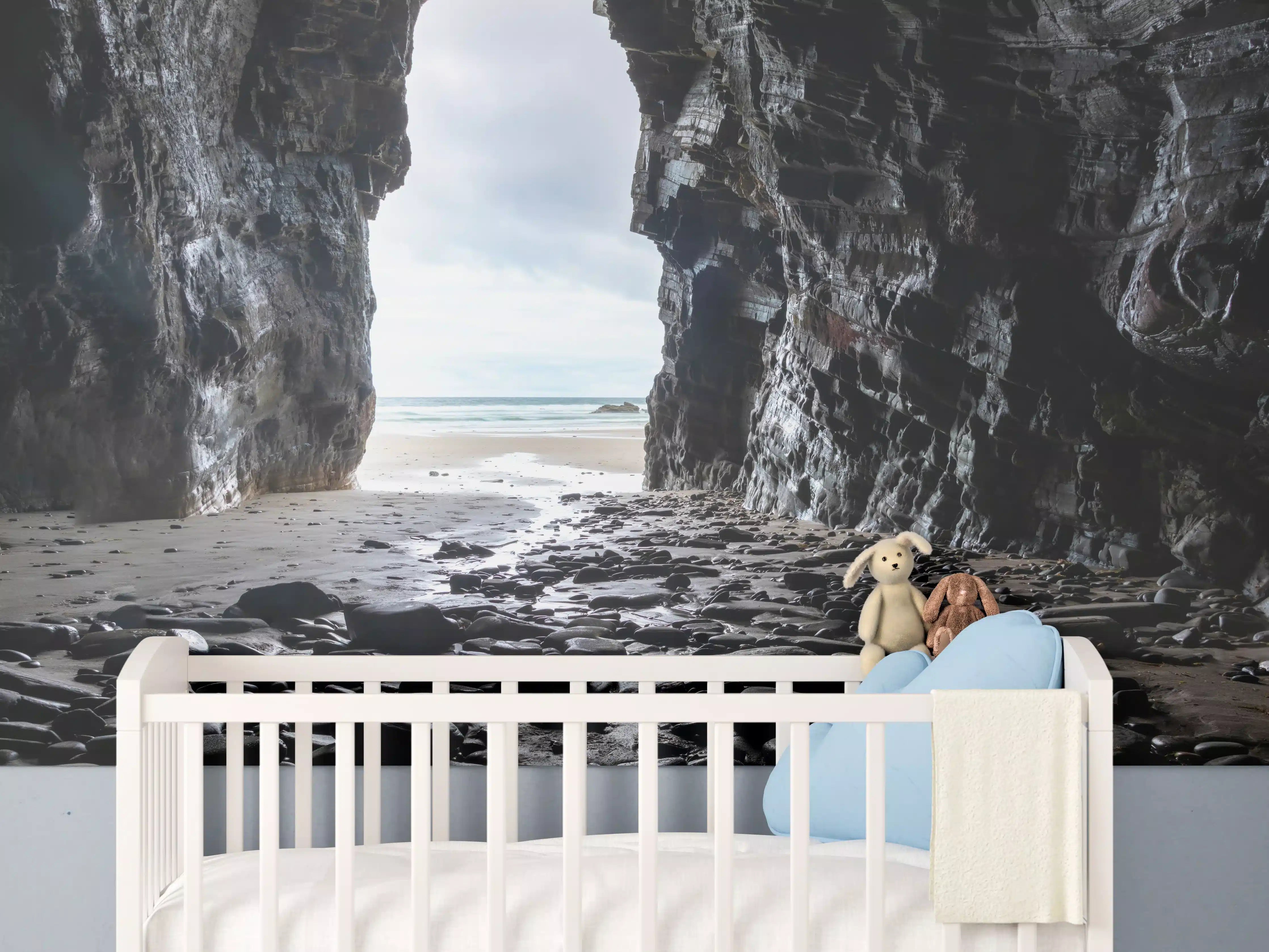 Babyzimmer Wandgestaltung - Strandhöhle in Nordspanien
