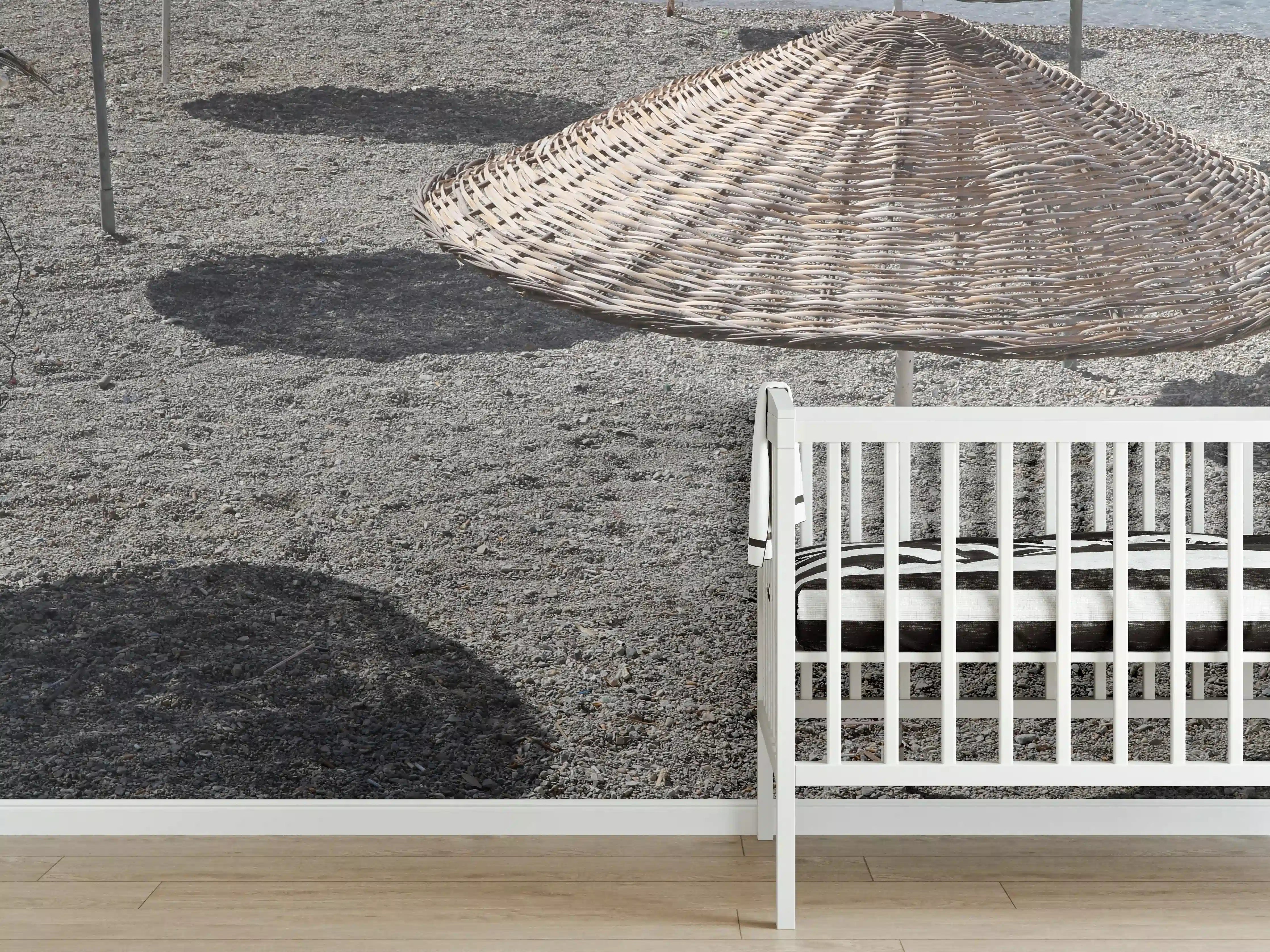 Babyzimmer Wandgestaltung - Strandidylle mit Schattenplätzen