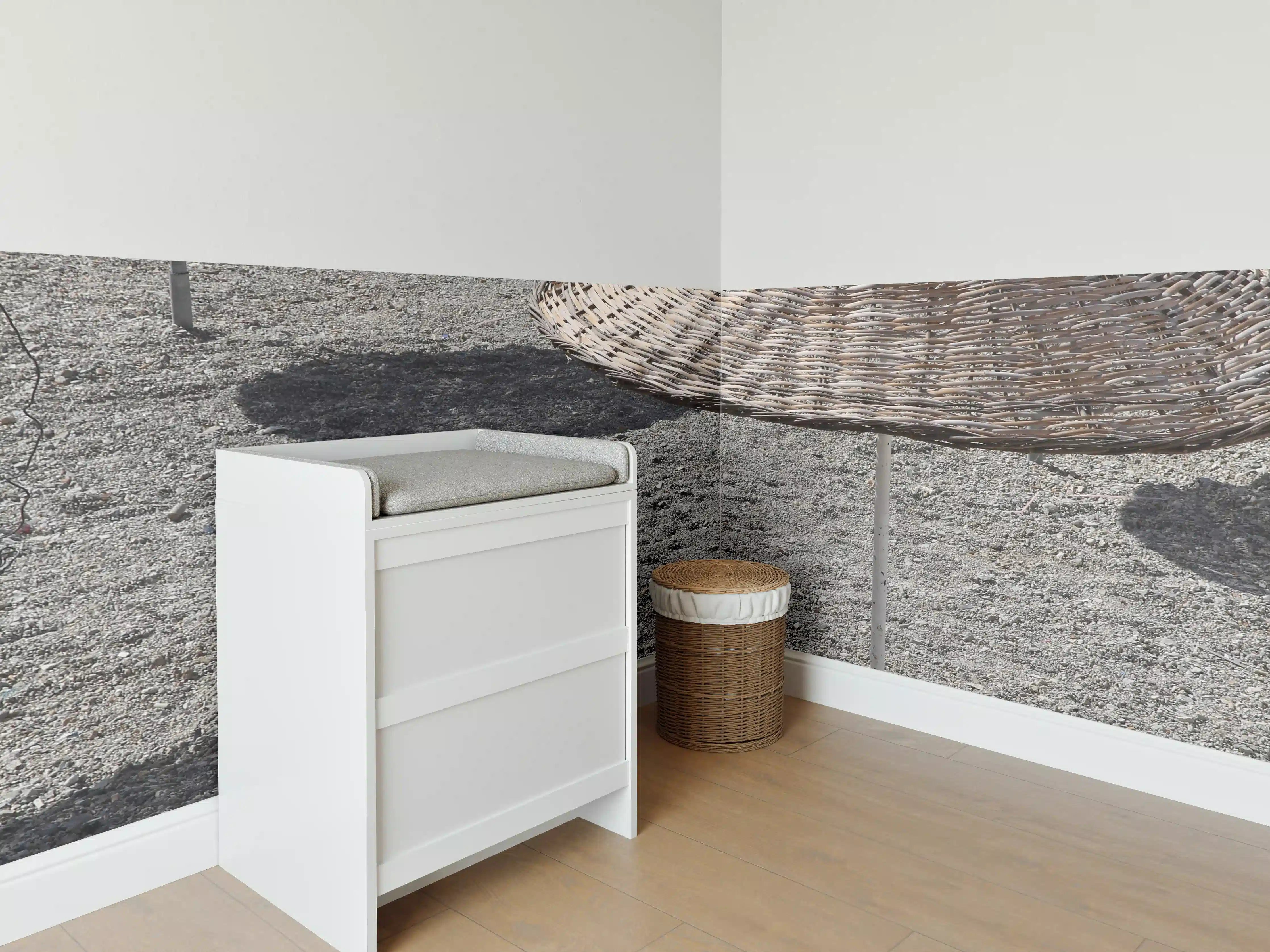 Babyzimmer Wandgestaltung - Strandidylle mit Schattenplätzen