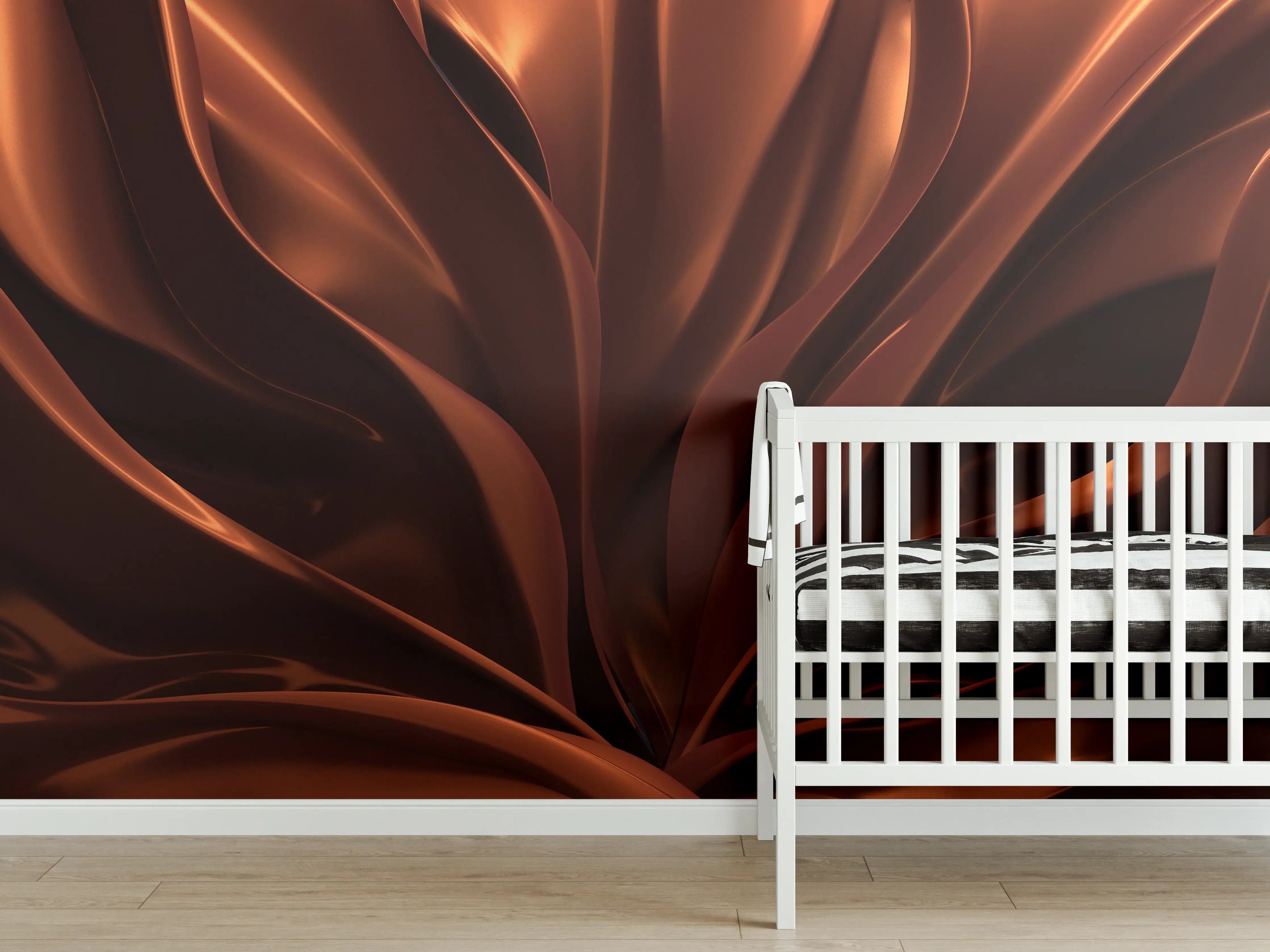 Babyzimmer Wandgestaltung - Strömendes Schokoladen Muster