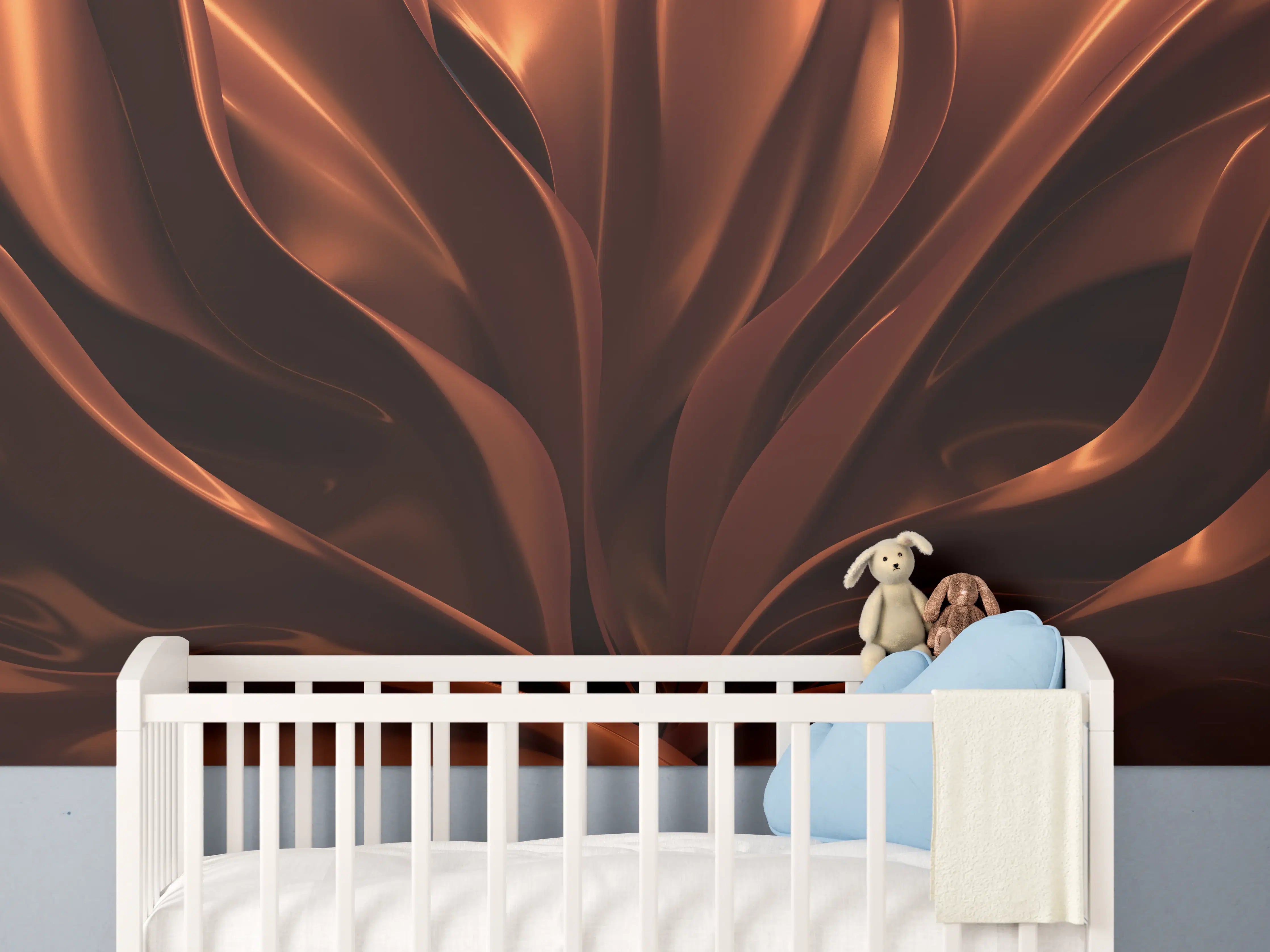 Babyzimmer Wandgestaltung - Strömendes Schokoladen Muster