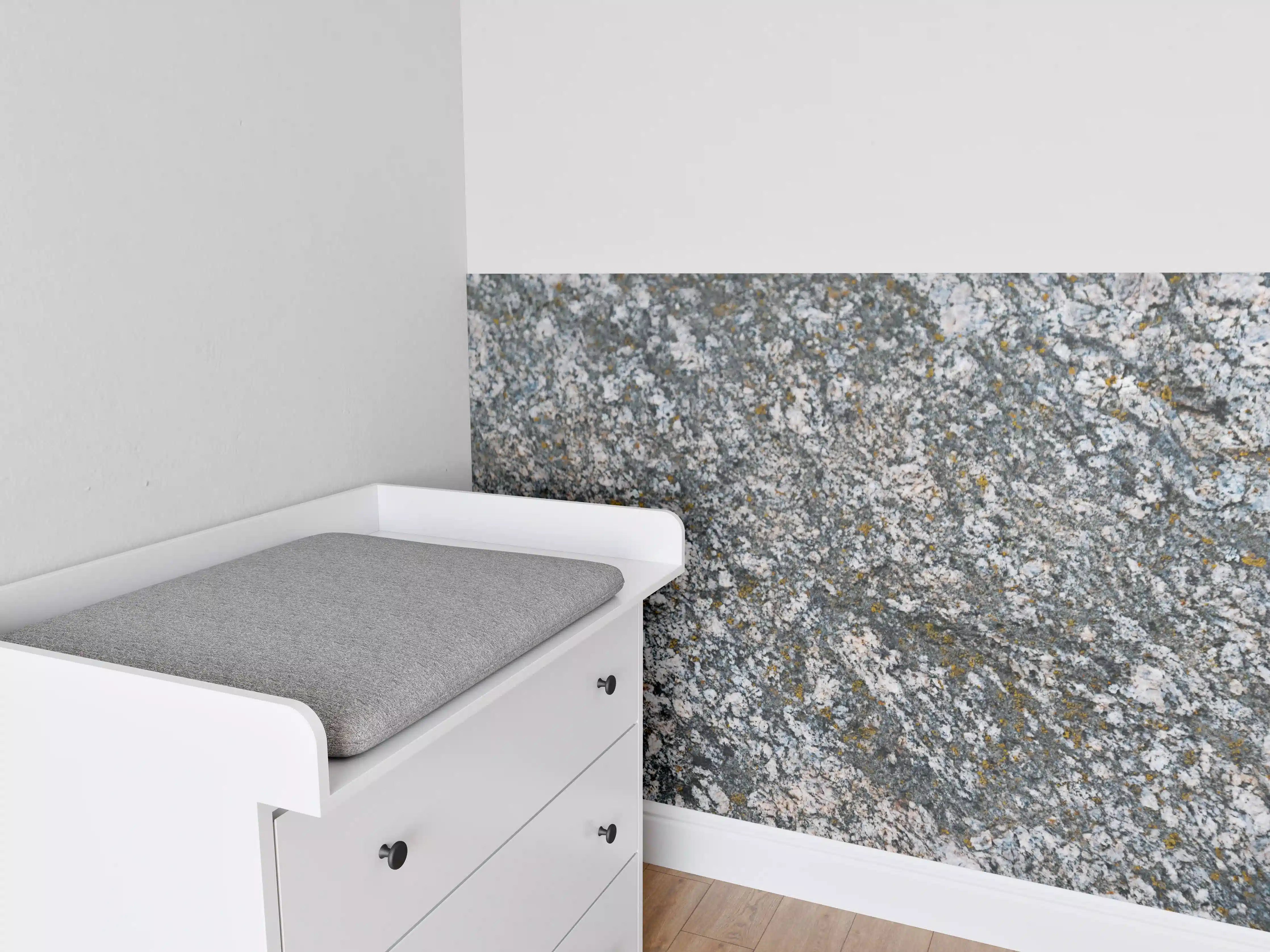 Babyzimmer Wandgestaltung - Strukturierte Steinoberfläche in Grau