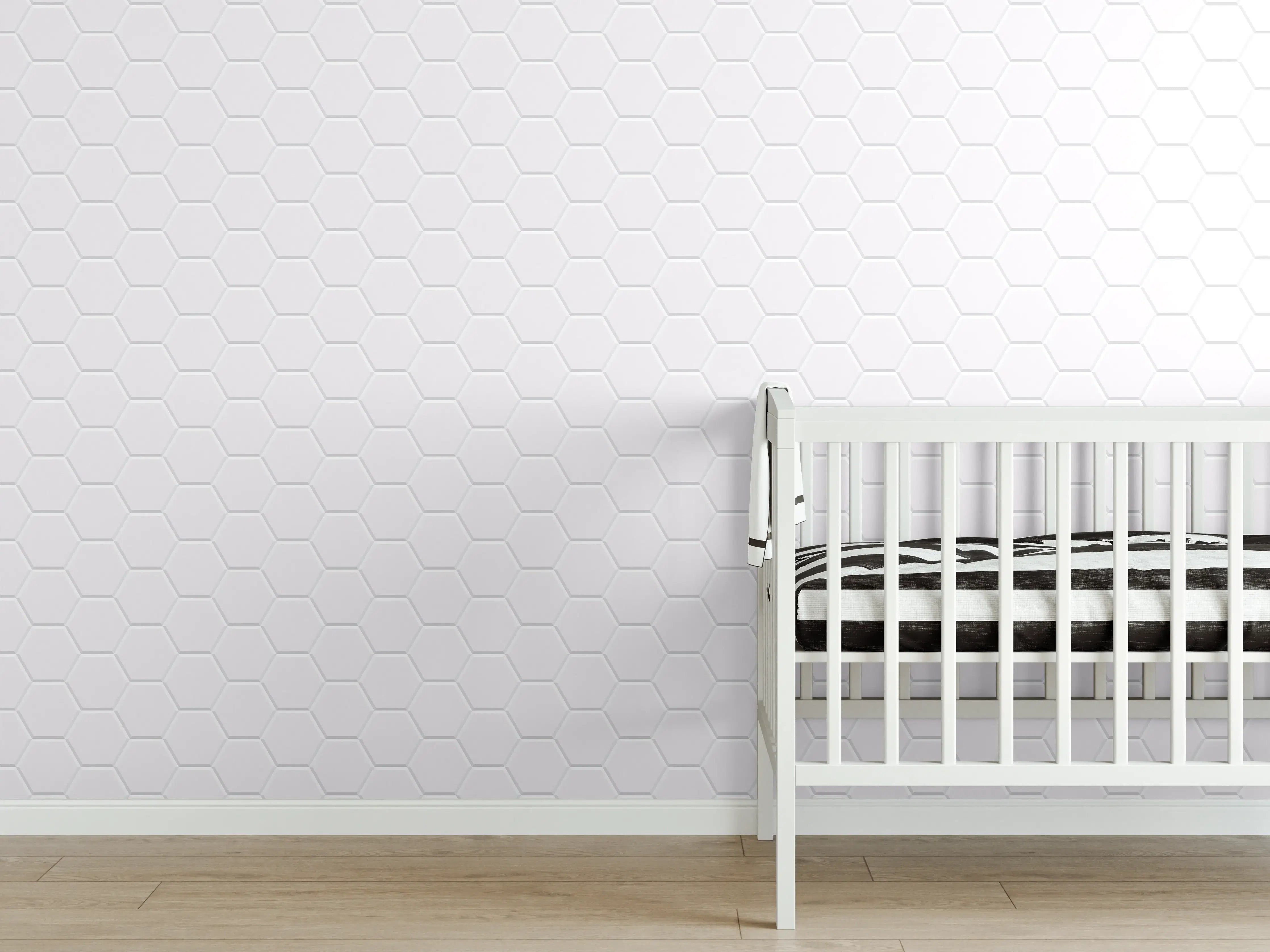 Babyzimmer Wandgestaltung - Stylische Weiß-Grau Wandtextur
