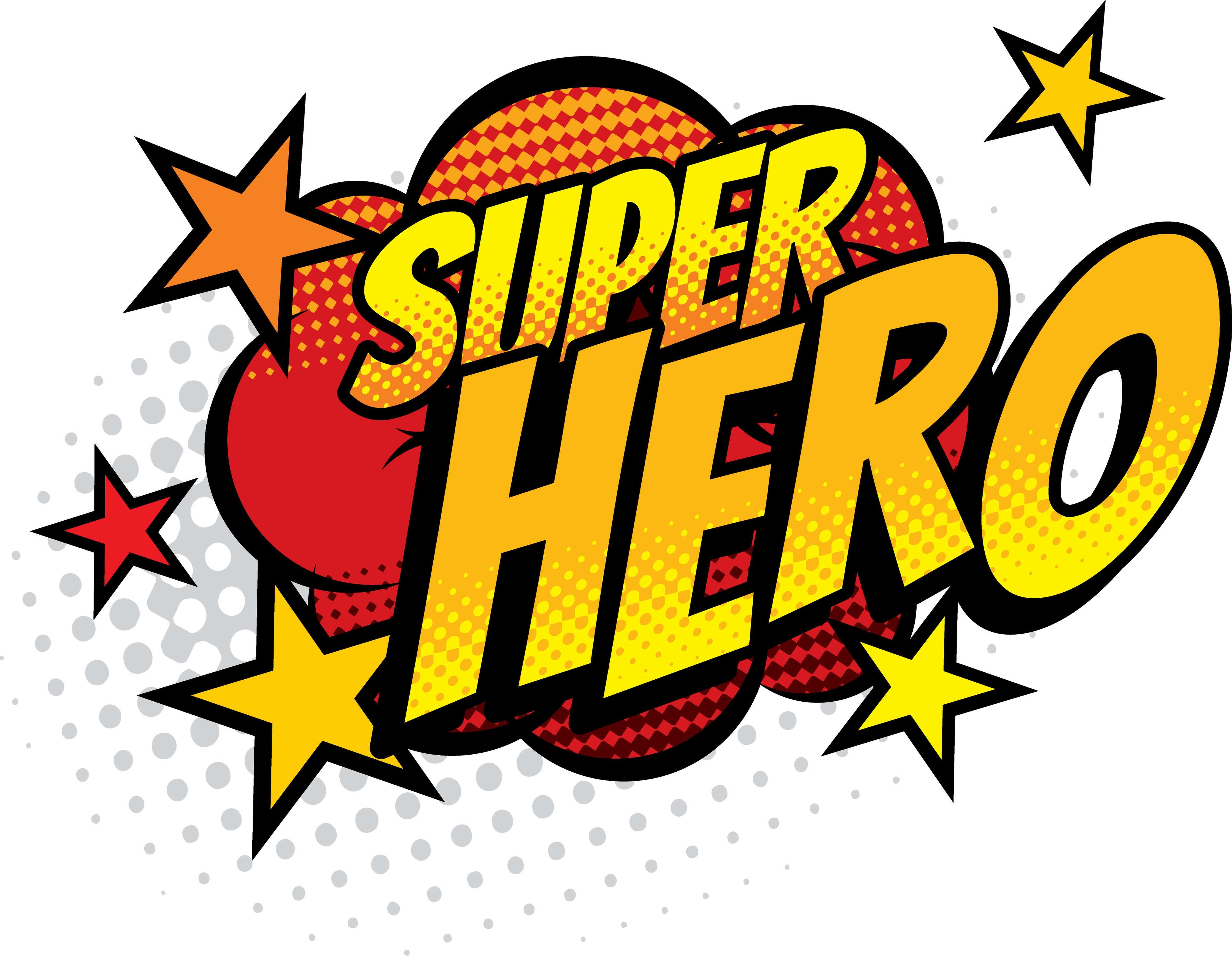 Babyzimmer Wandgestaltung-Superhero Comic Illustration