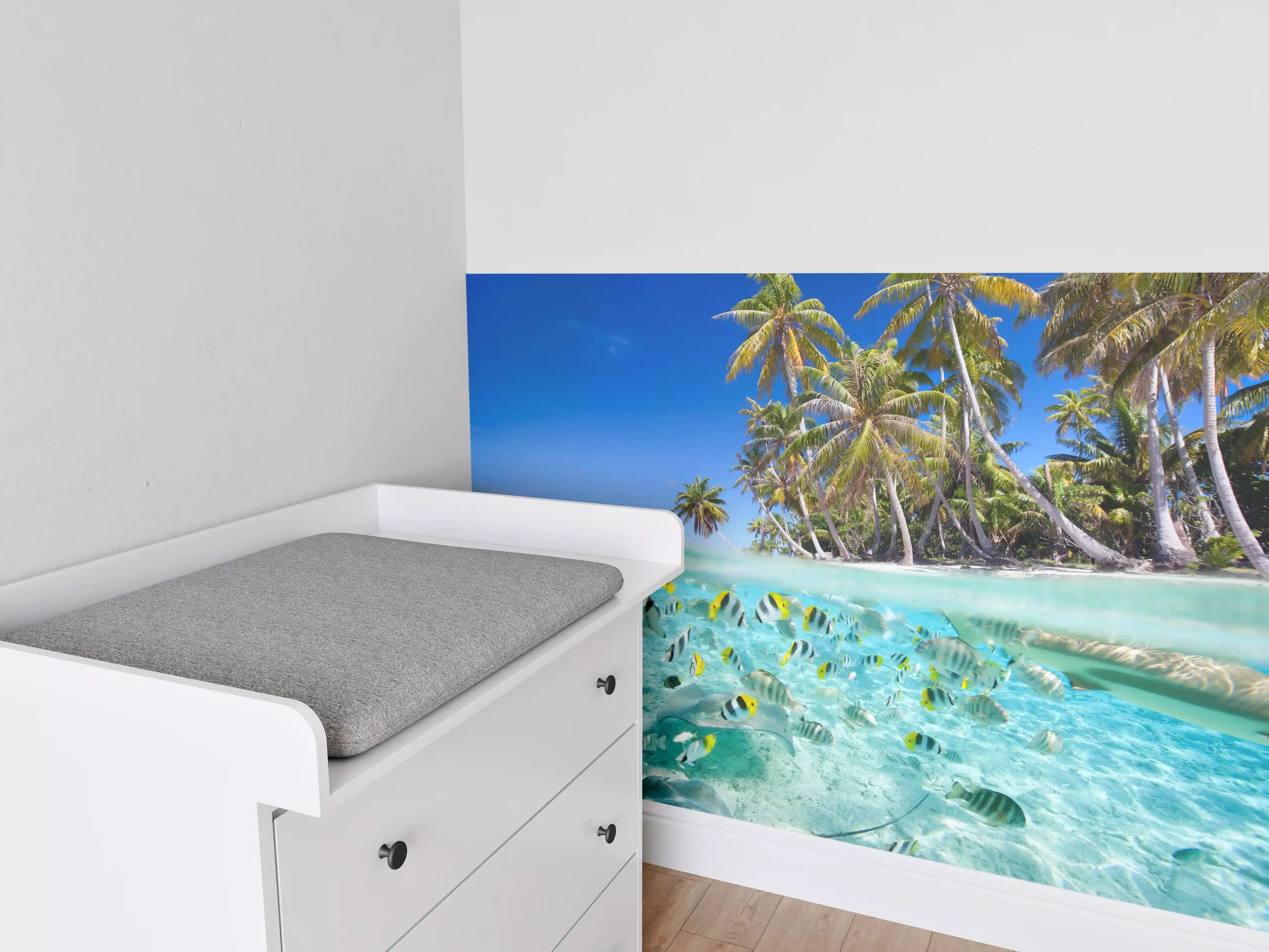 Babyzimmer Wandgestaltung - Tahiti - über und unter Wasser