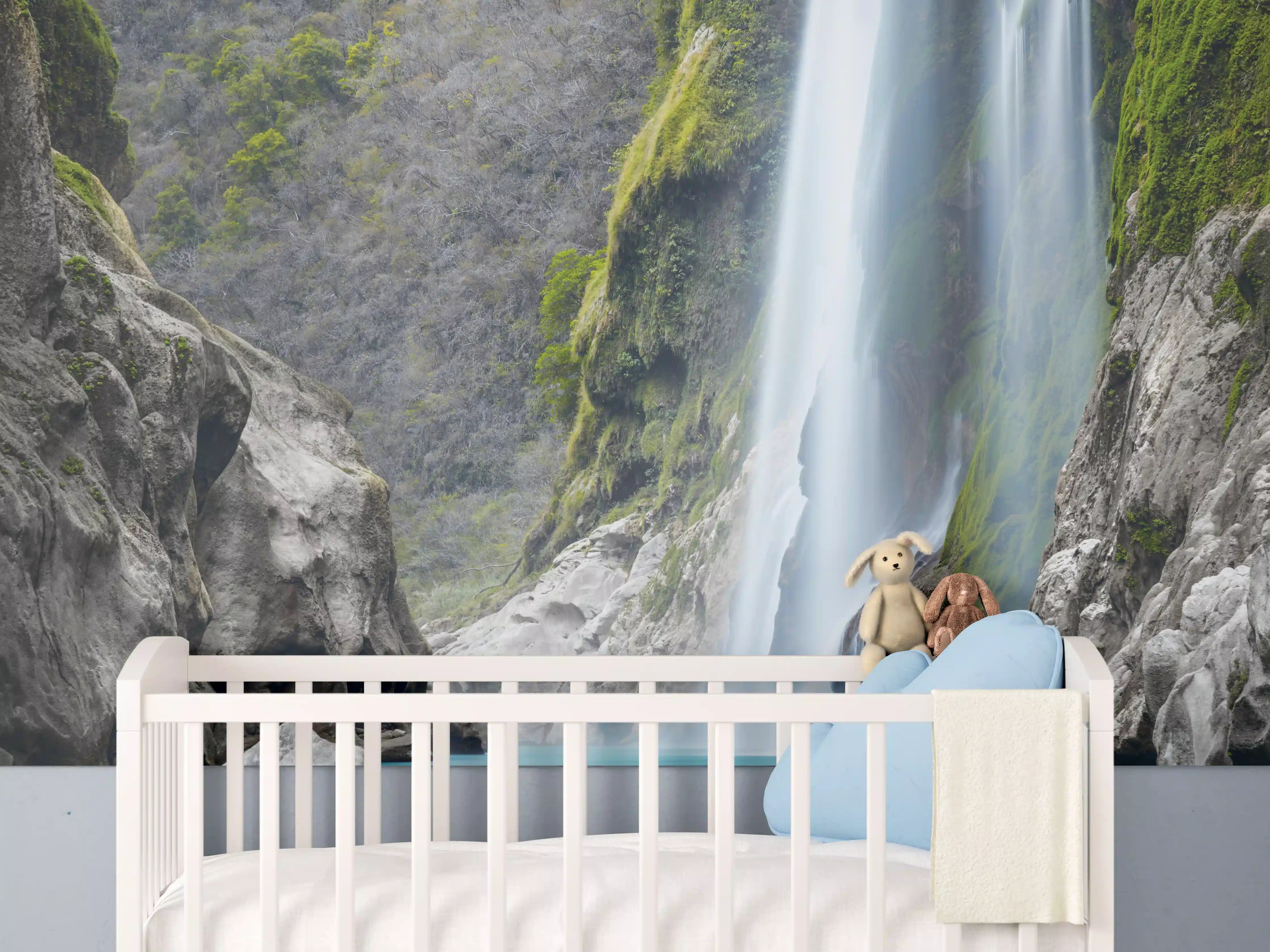 Babyzimmer Wandgestaltung - Tamul-Wasserfall am Fluss Tampaon