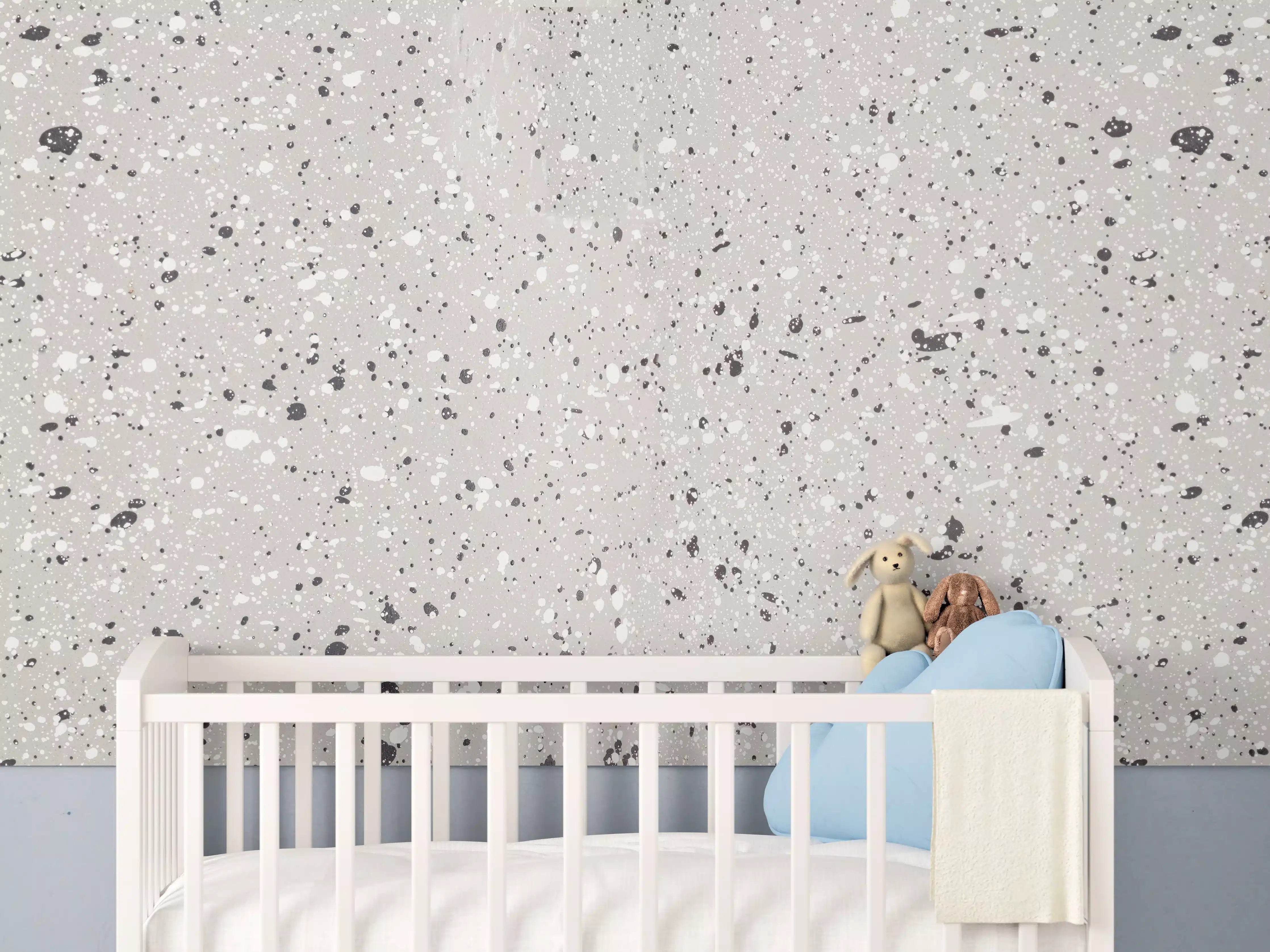 Babyzimmer Wandgestaltung - Terazzo Stein Textur - Nahaufnahme