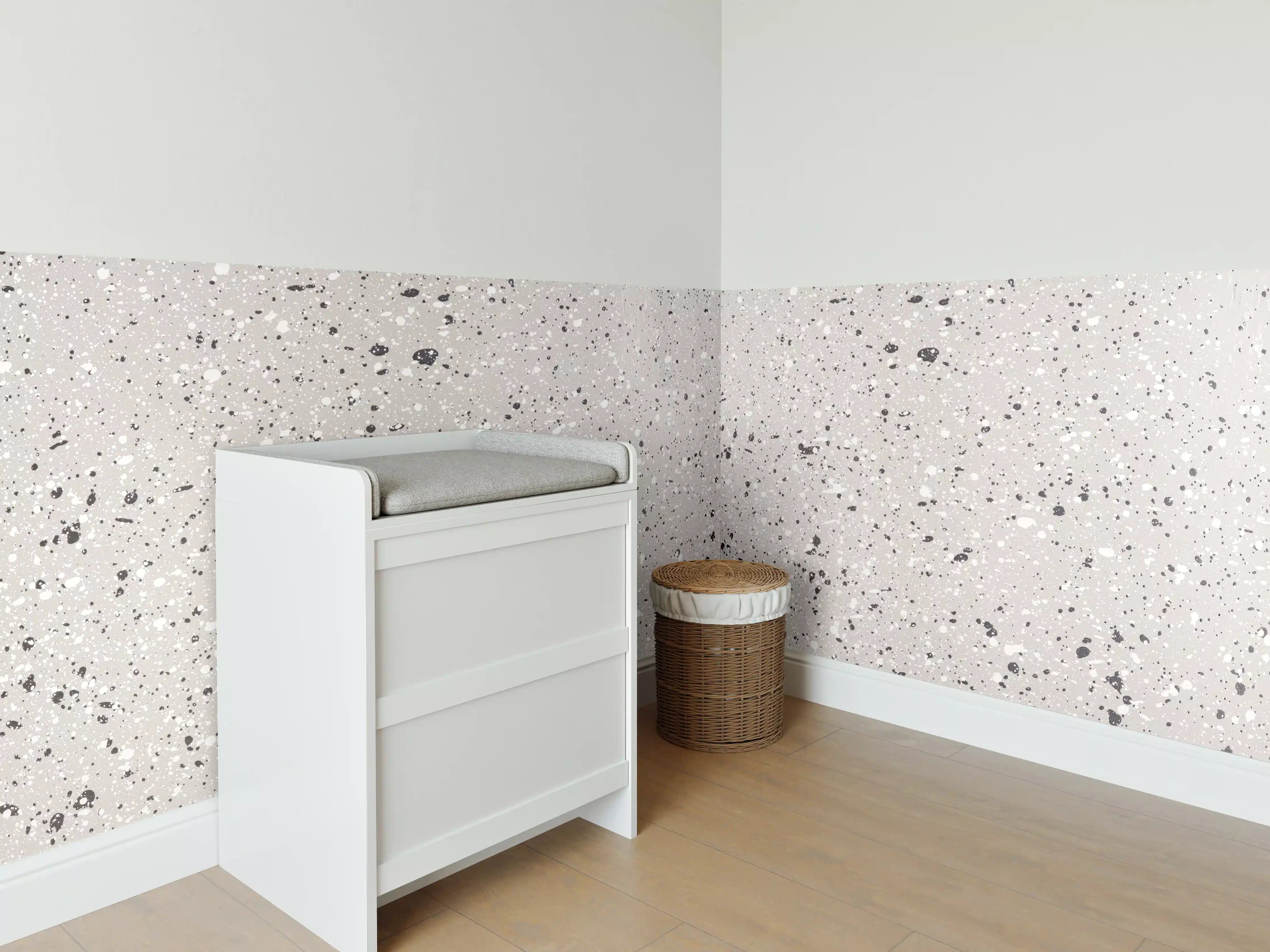 Babyzimmer Wandgestaltung - Terazzo Stein Textur - Nahaufnahme
