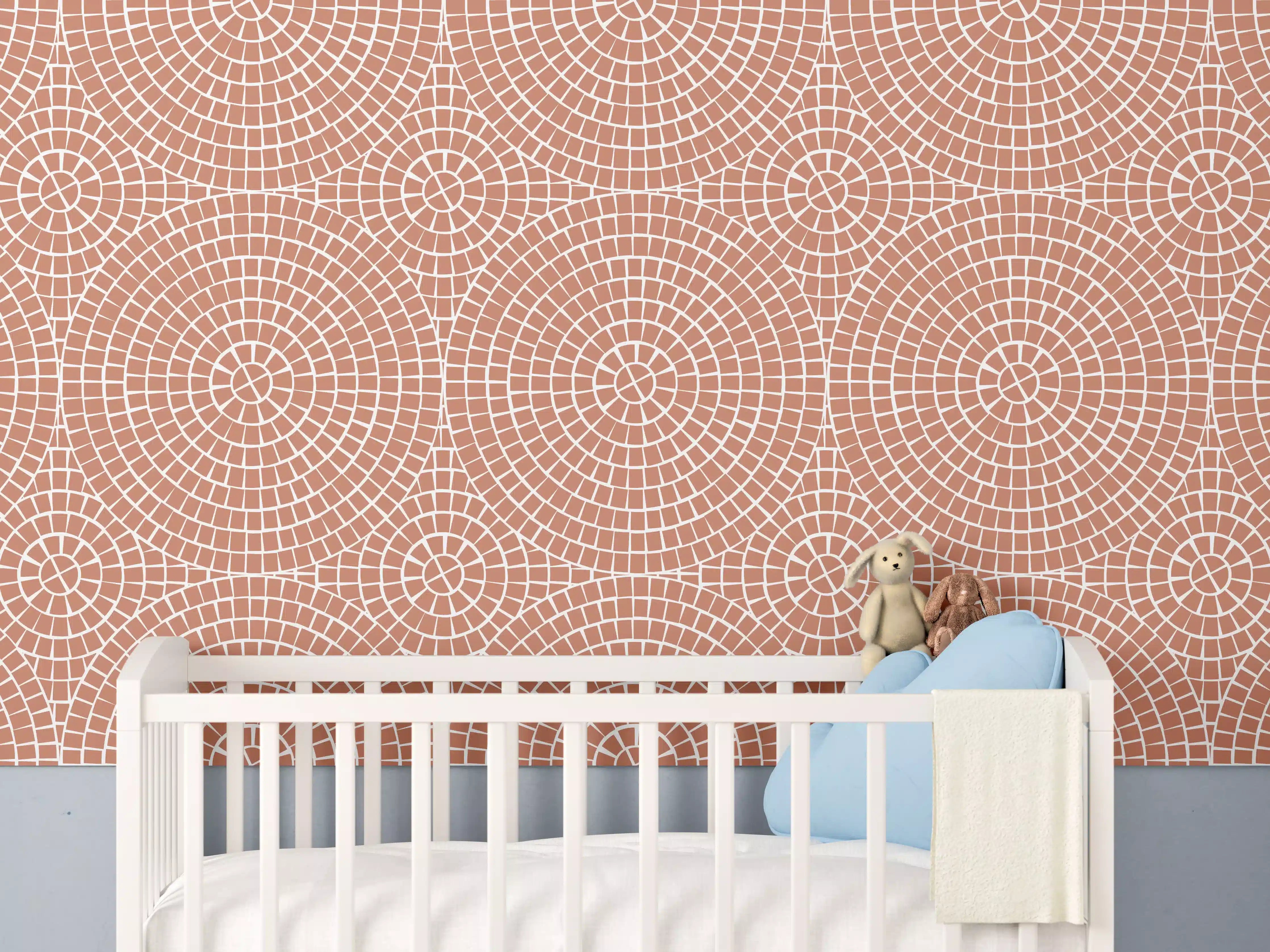 Babyzimmer Wandgestaltung - Terrakotta-Mosaik für natürliche Eleganz