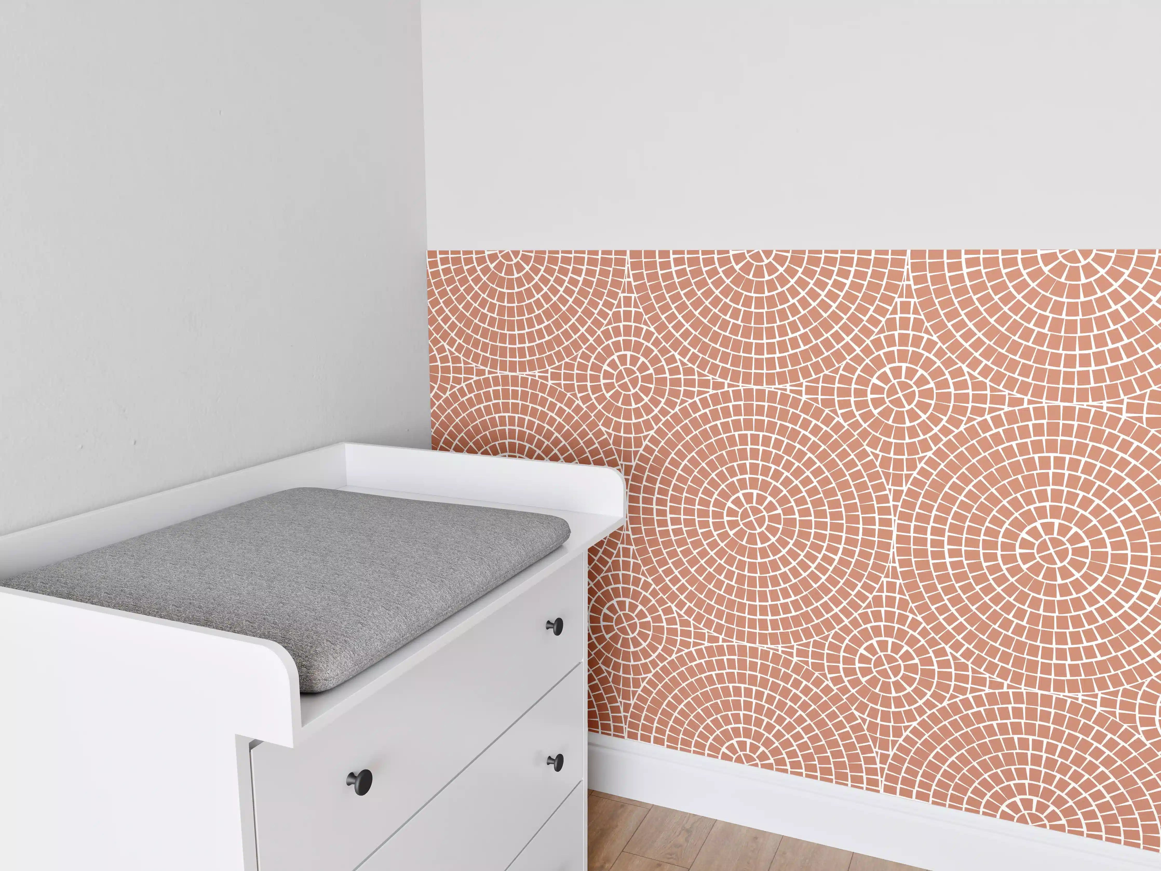 Babyzimmer Wandgestaltung - Terrakotta-Mosaik für natürliche Eleganz