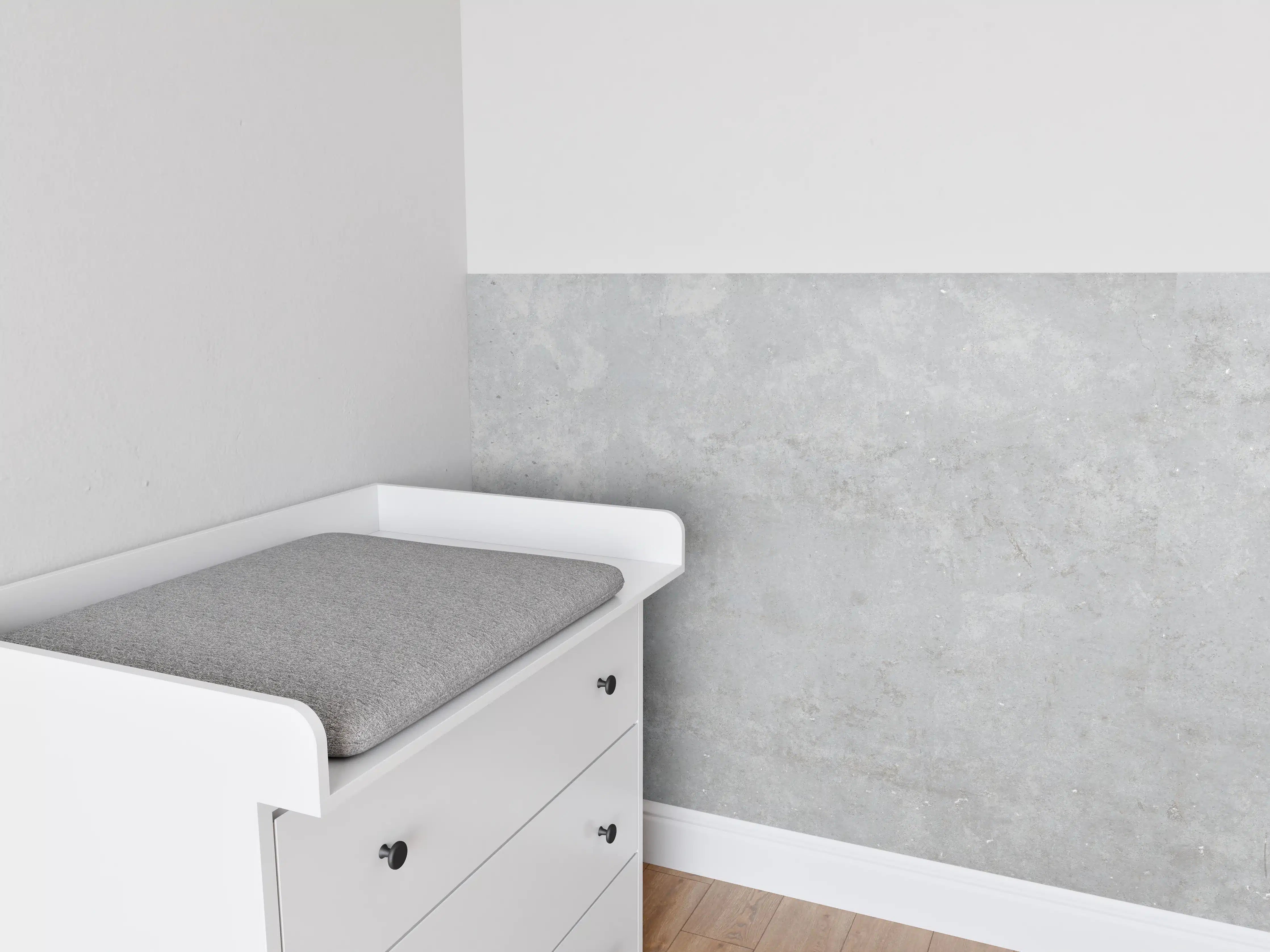 Babyzimmer Wandgestaltung - Textur Grau-Weißer Marmor