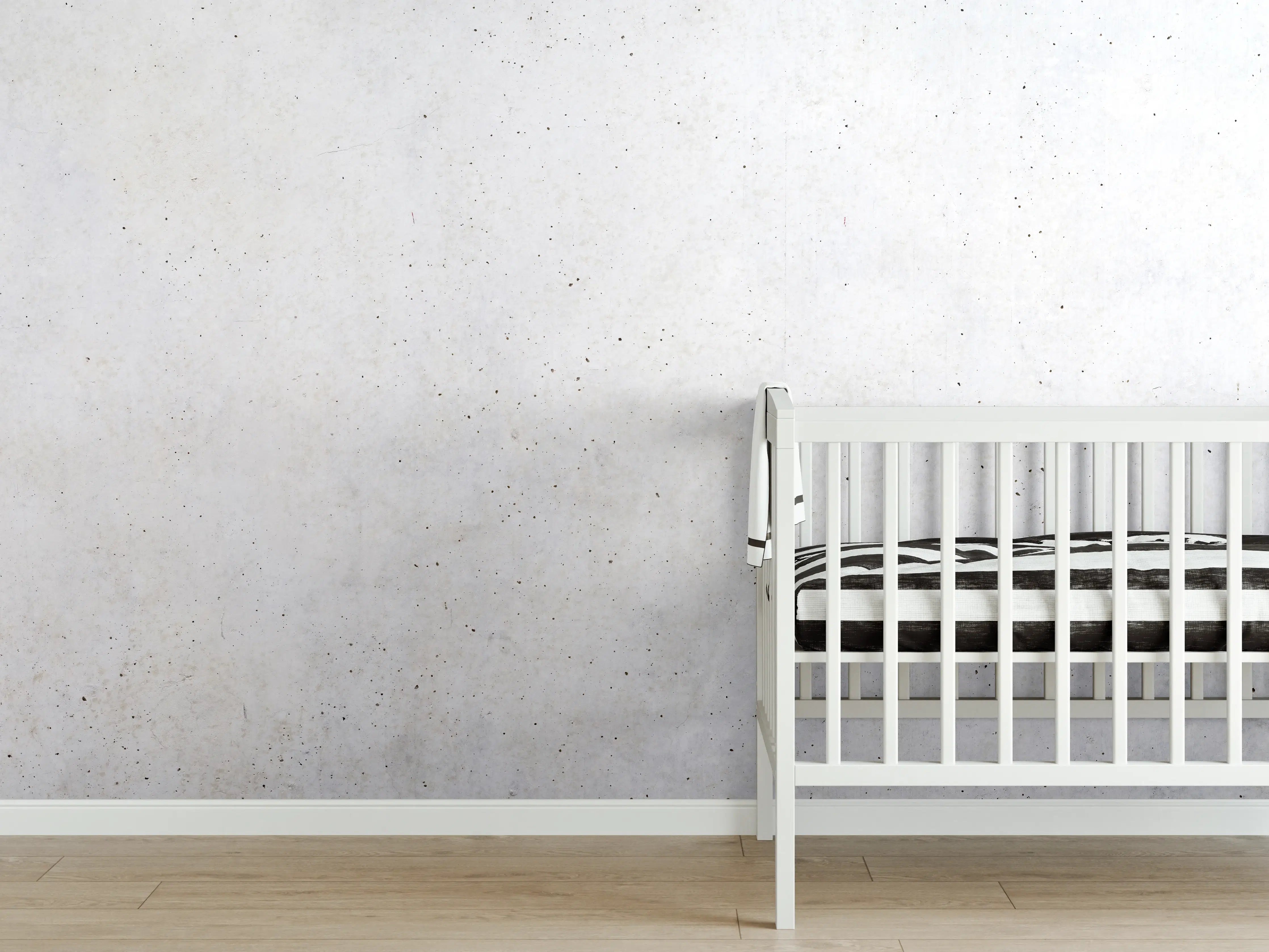 Babyzimmer Wandgestaltung - Textur einer weißen Betonwand