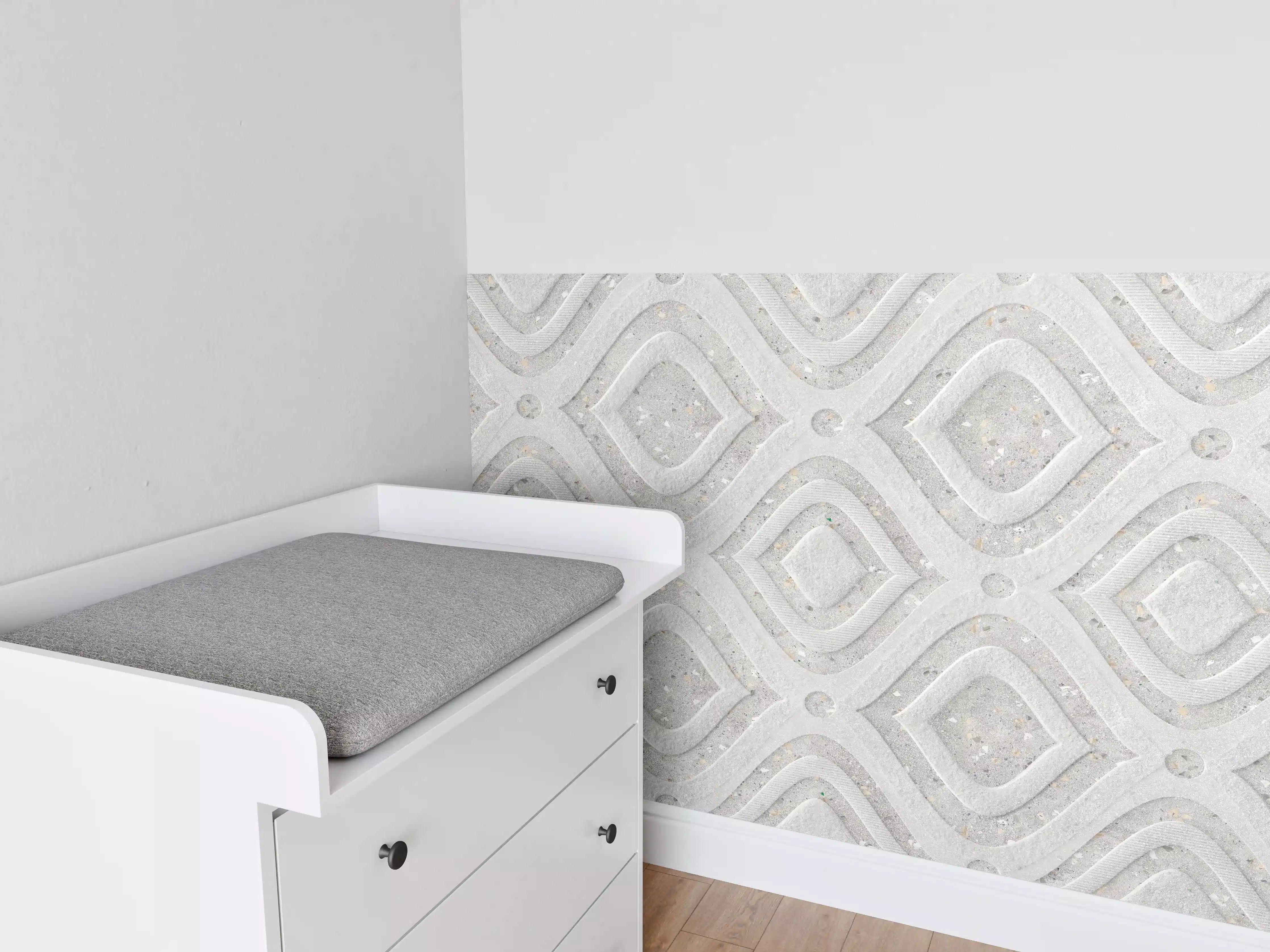 Babyzimmer Wandgestaltung - Textur im Wellenmuster - 3D Illustration