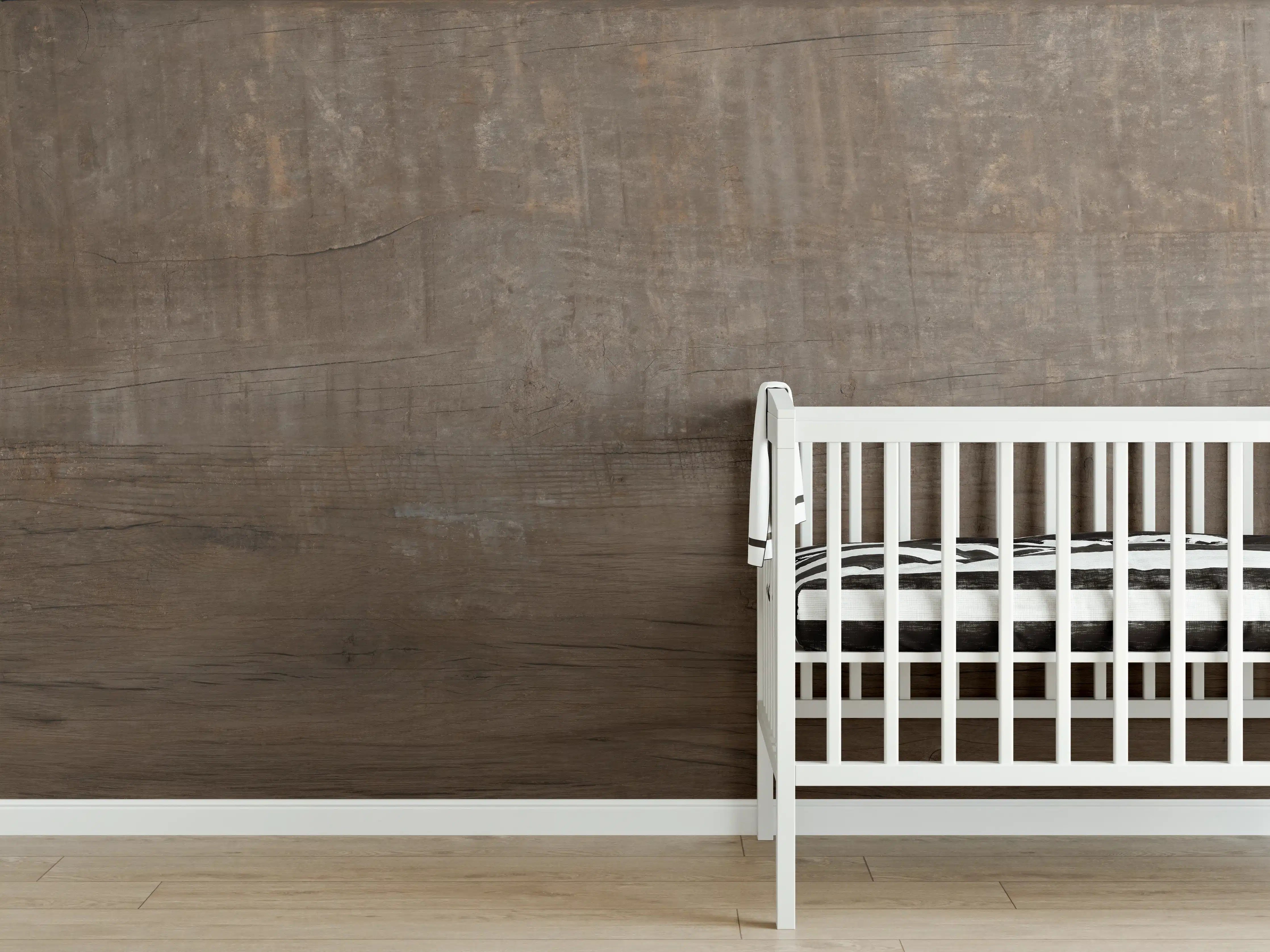 Babyzimmer Wandgestaltung - Textur mit natürlicher Holzstruktur