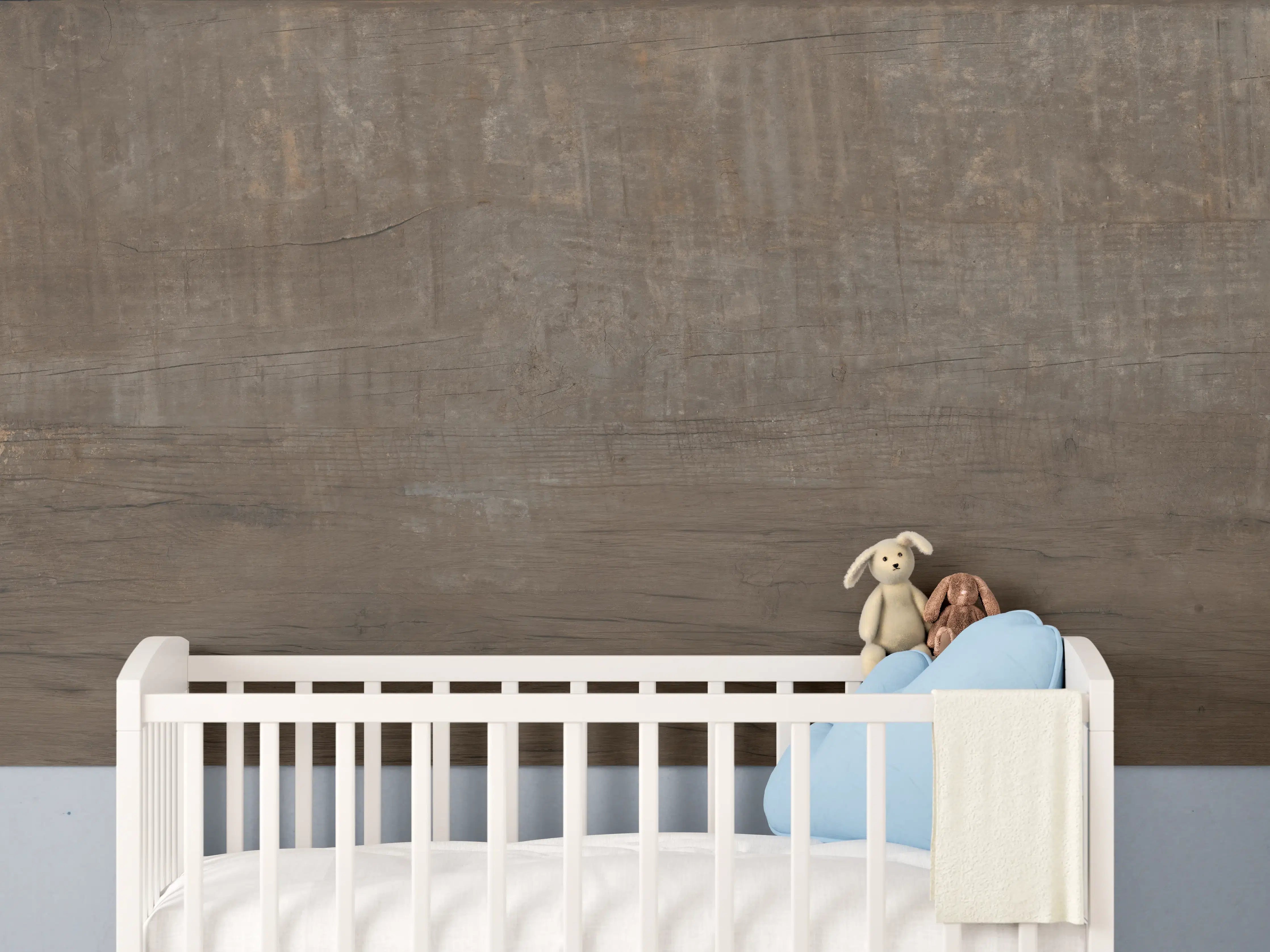 Babyzimmer Wandgestaltung - Textur mit natürlicher Holzstruktur