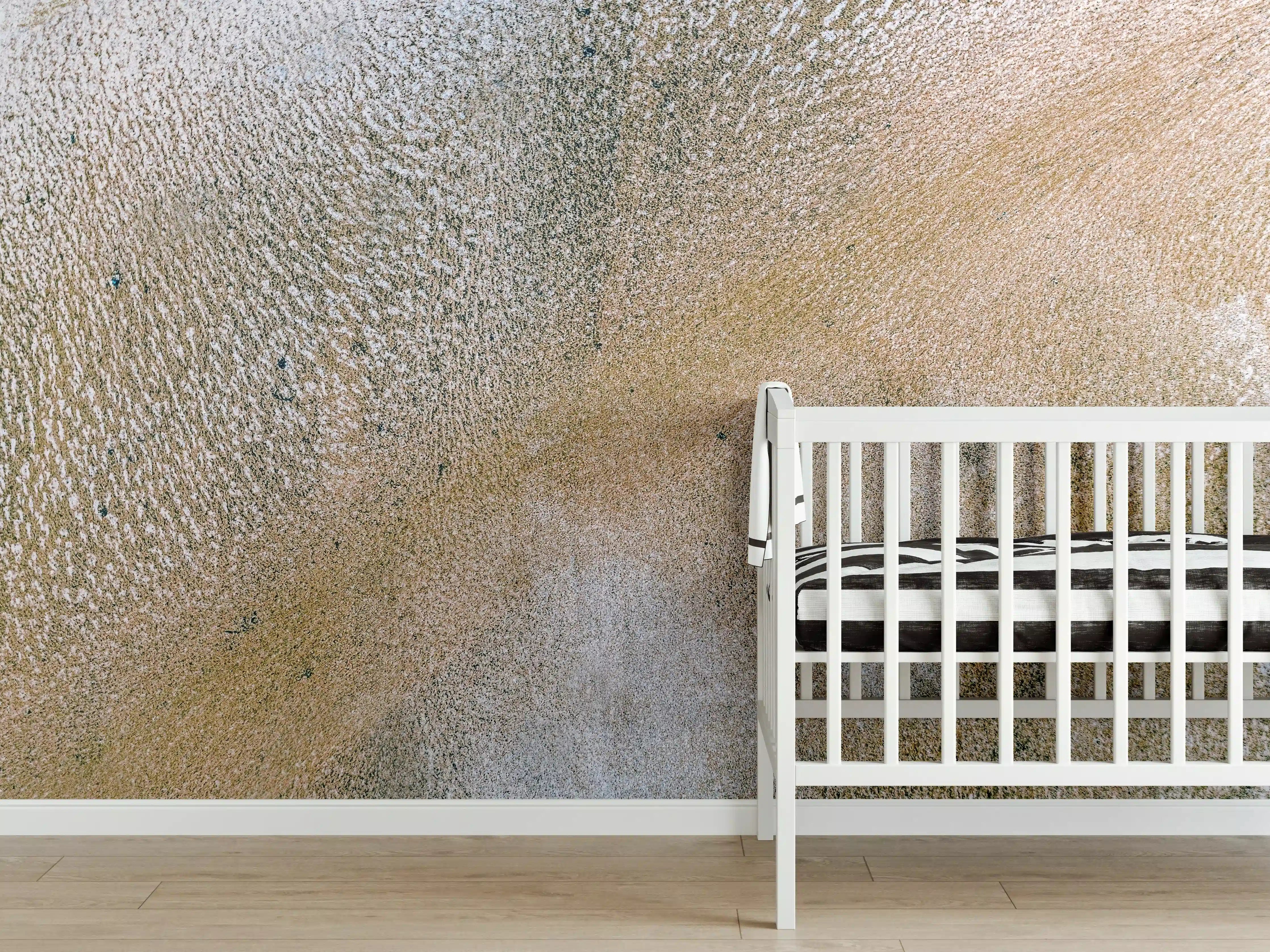 Babyzimmer Wandgestaltung - Texturierte Oberfläche in Erdtönen