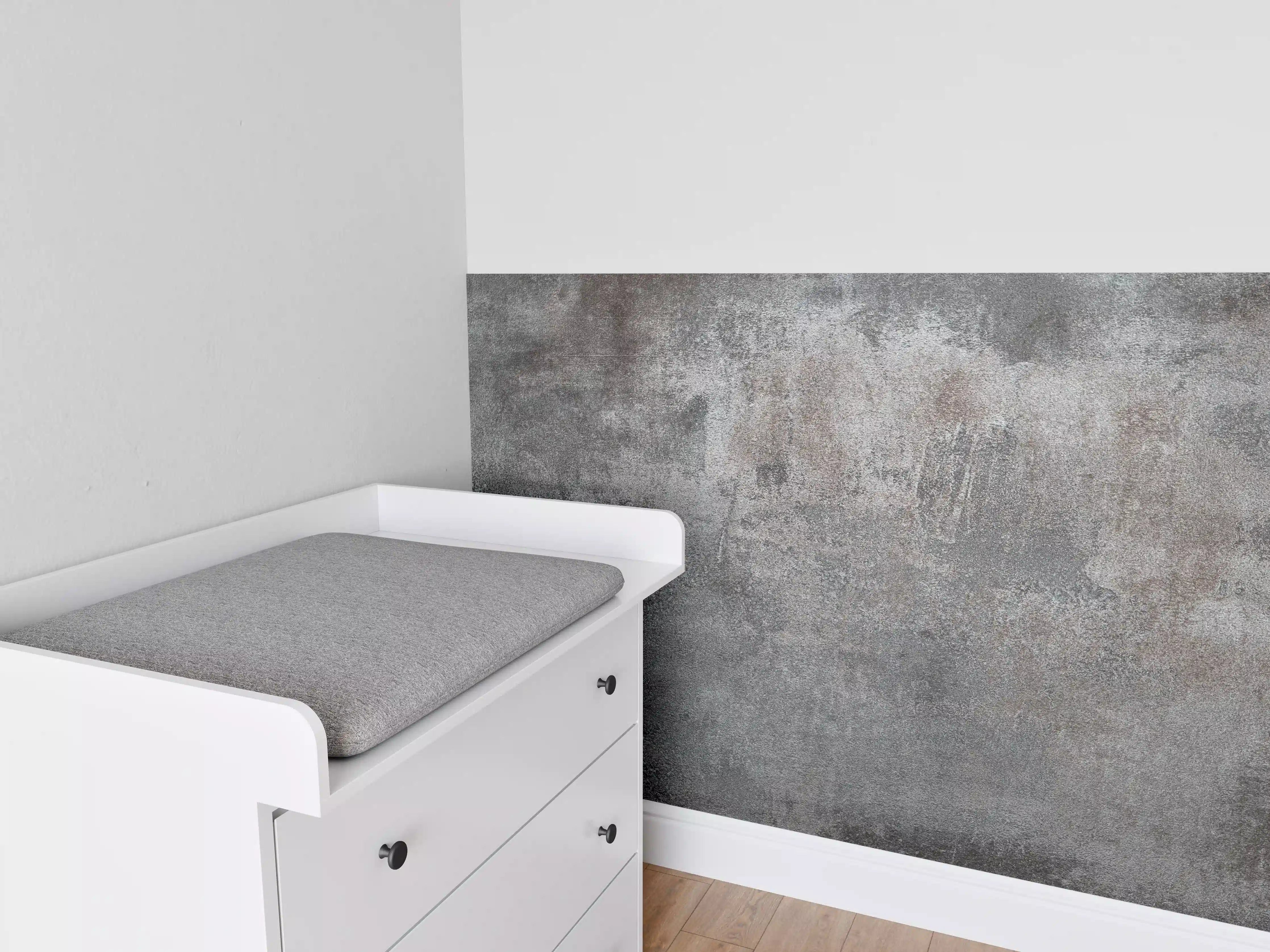 Babyzimmer Wandgestaltung - Texturiertes Grau-Metall-Finish