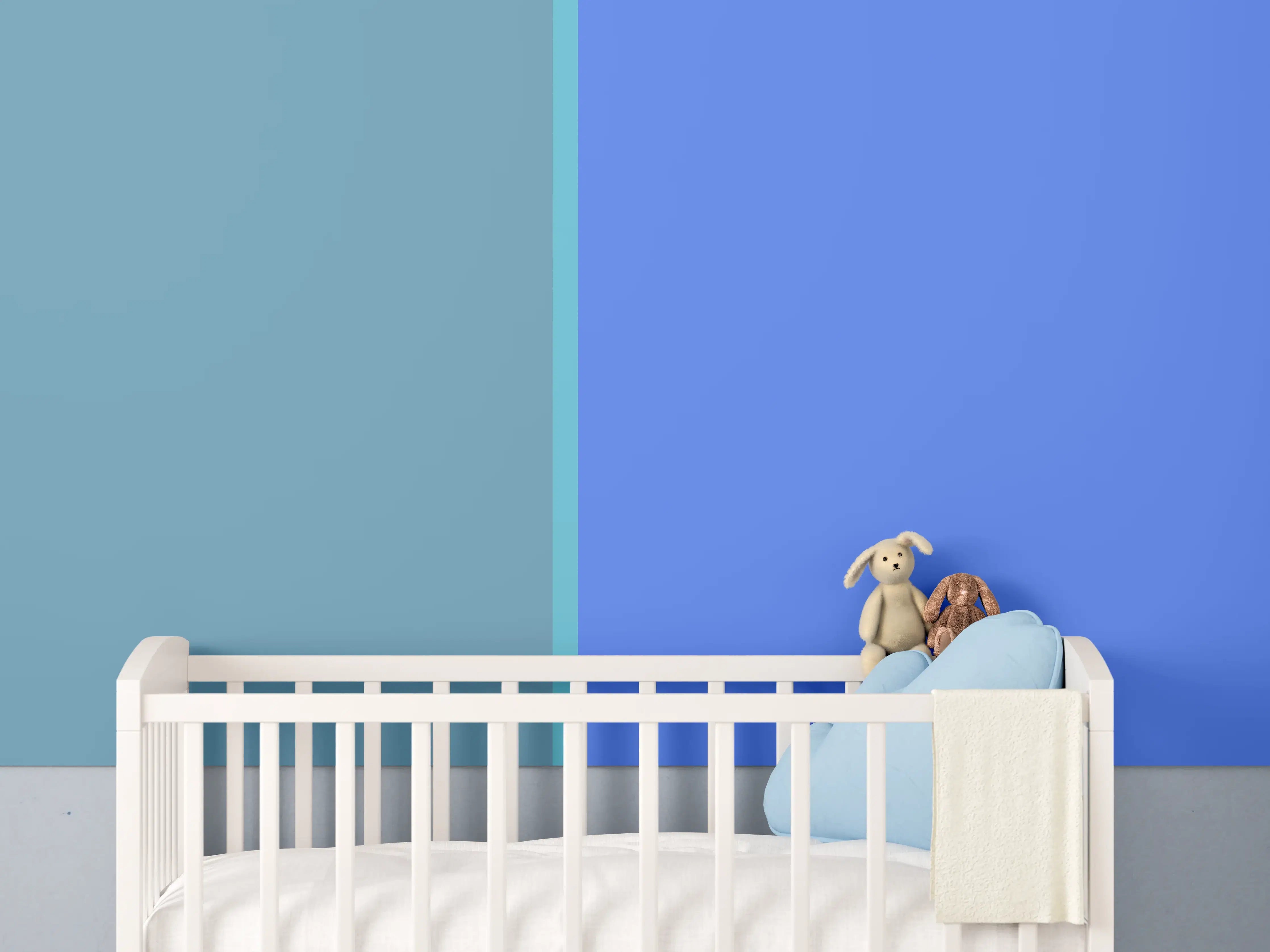 Babyzimmer Wandgestaltung - The Blues - Easy Vertical - Cornflower