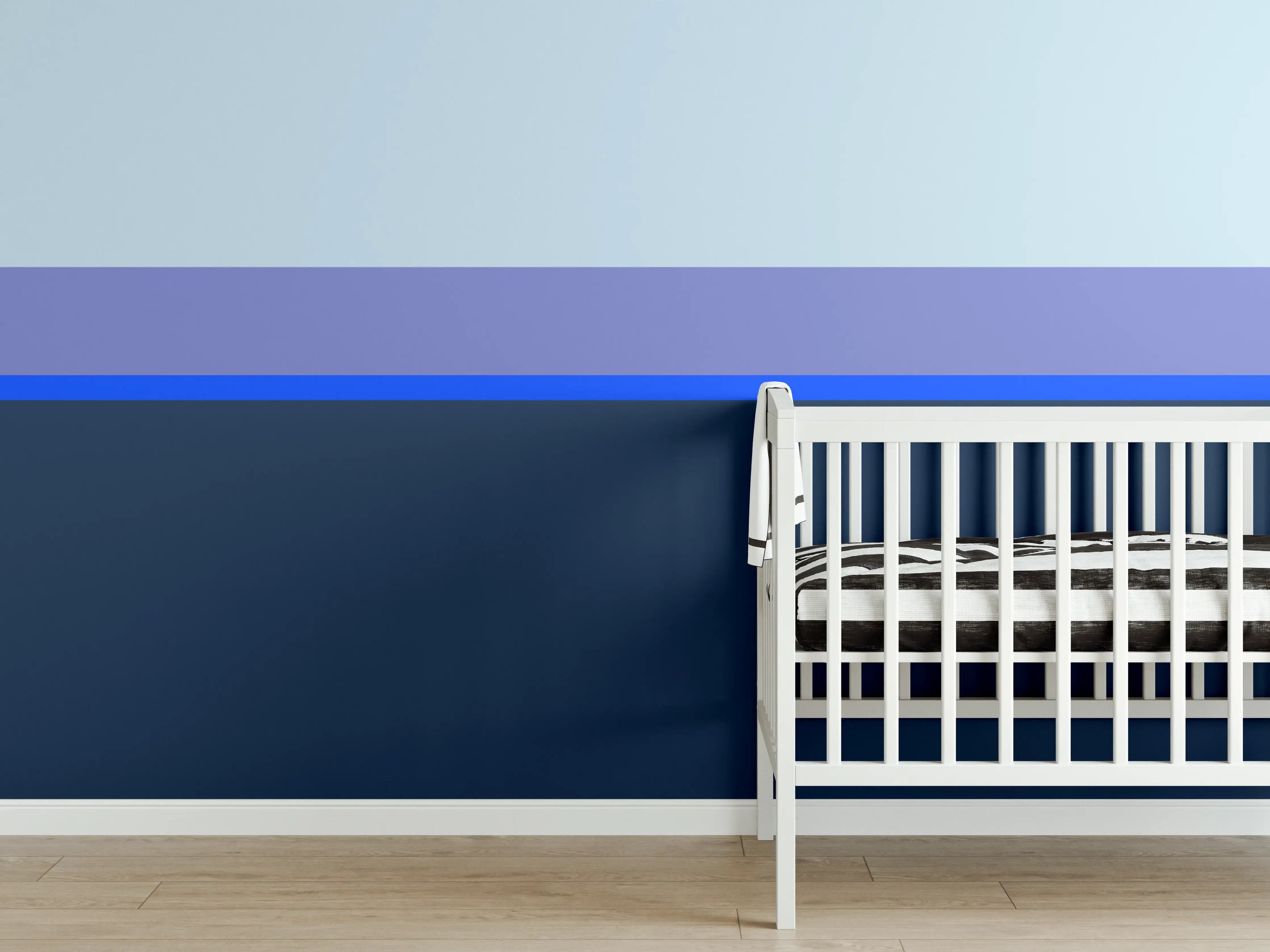 Babyzimmer Wandgestaltung - The Blues - Horizontal - Blueberry
