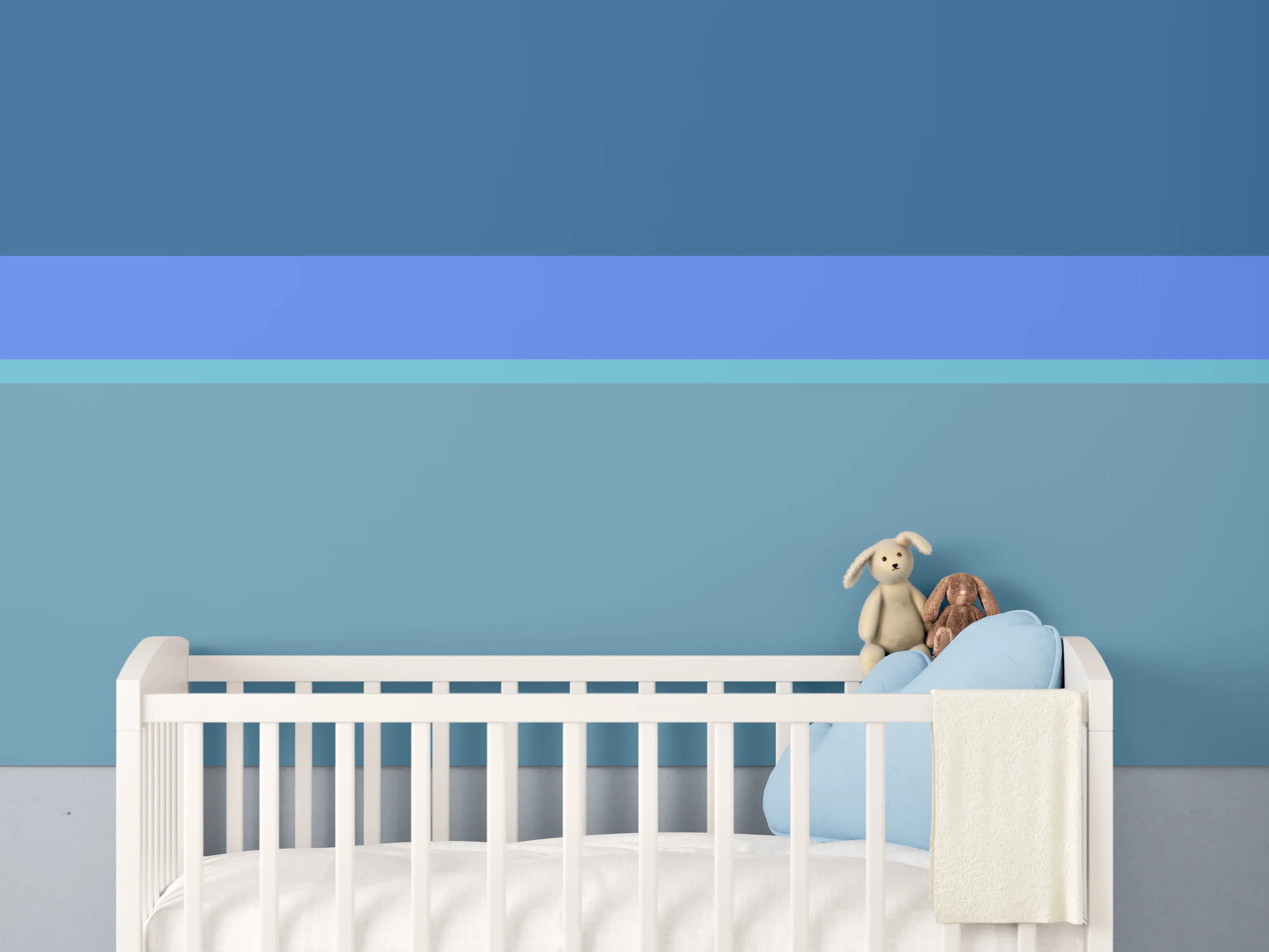 Babyzimmer Wandgestaltung - The Blues - Horizontal - Cornflower