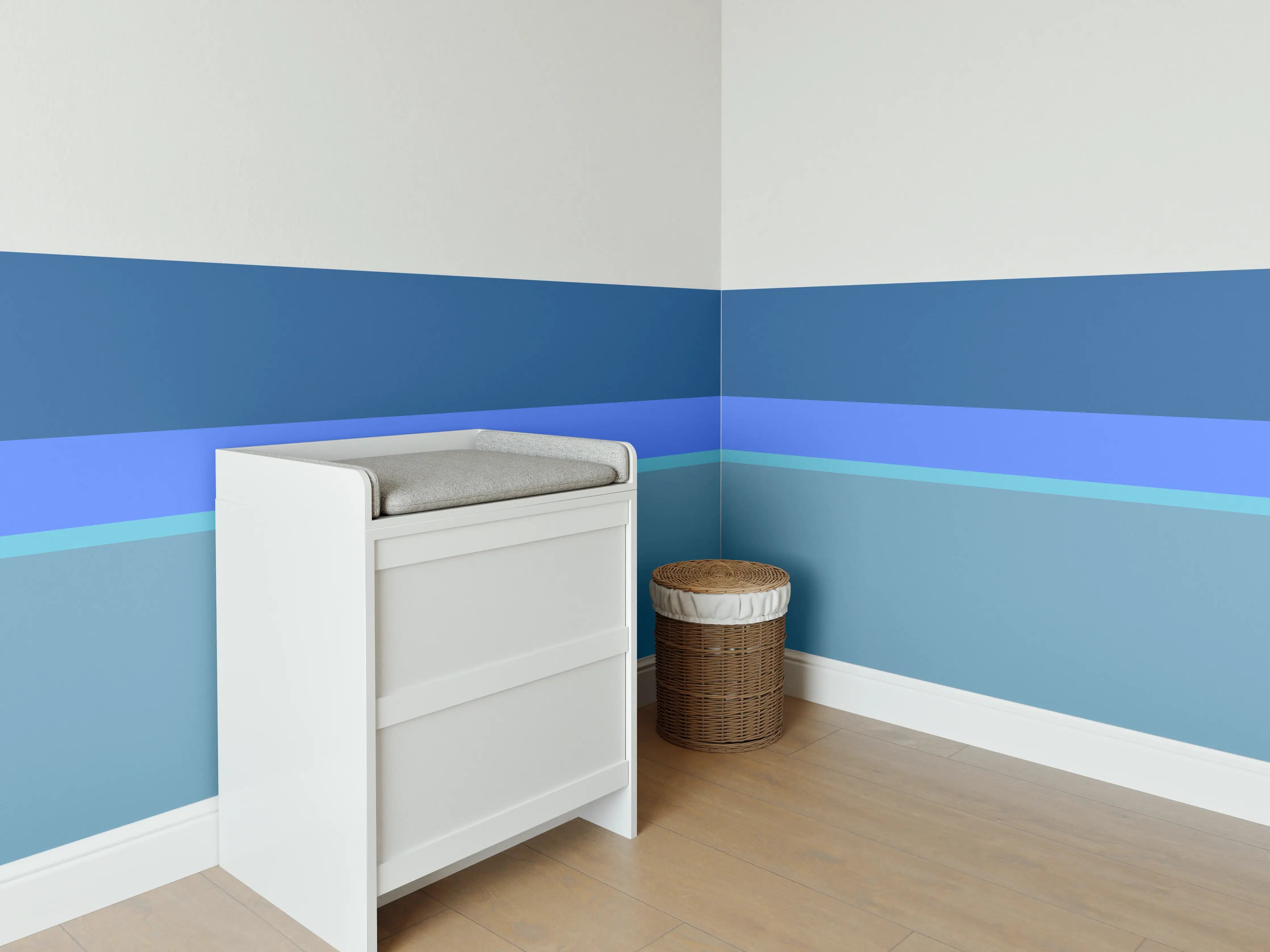 Babyzimmer Wandgestaltung - The Blues - Horizontal - Cornflower