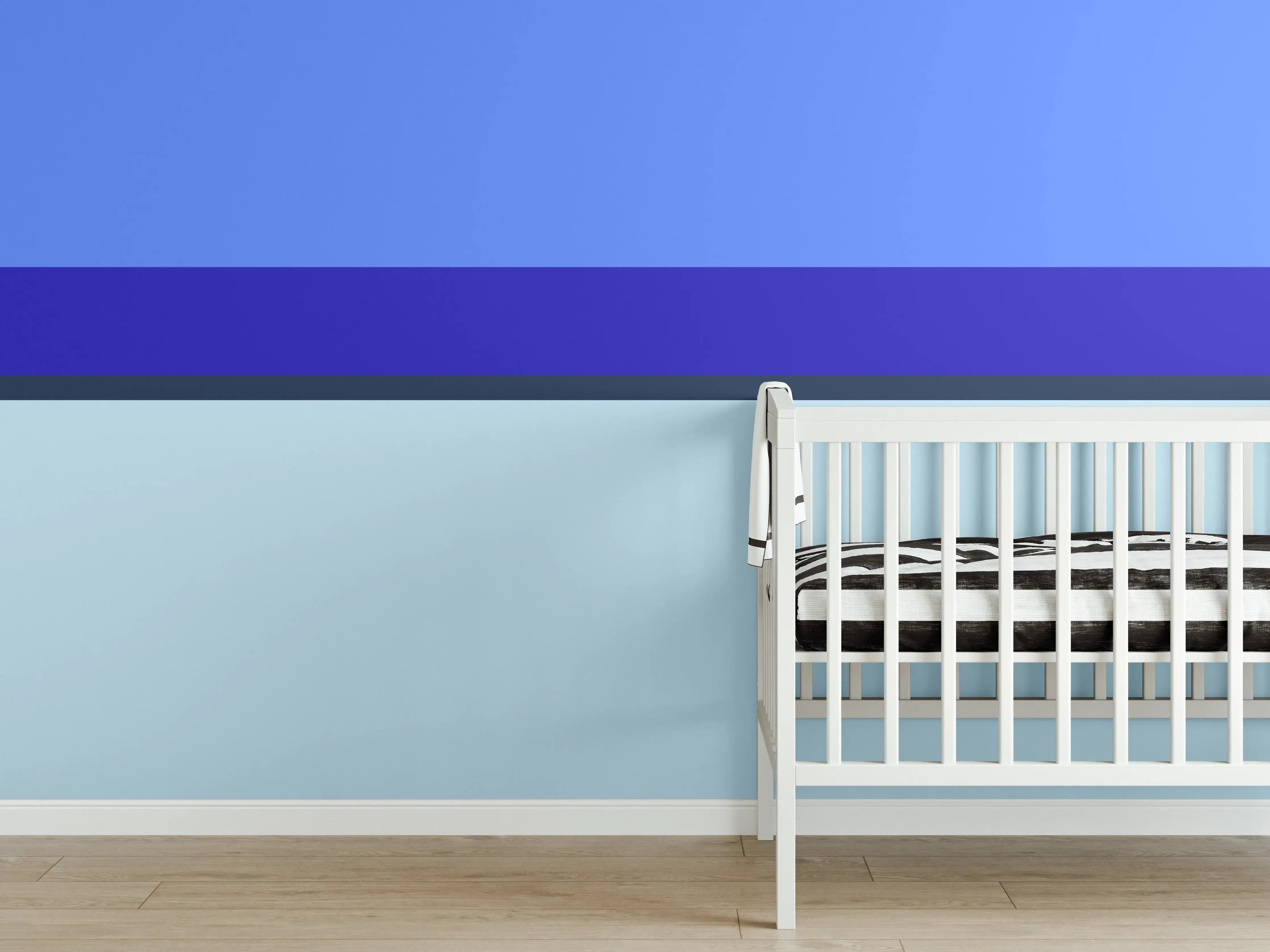 Babyzimmer Wandgestaltung - The Blues - Horizontal - Waterfall