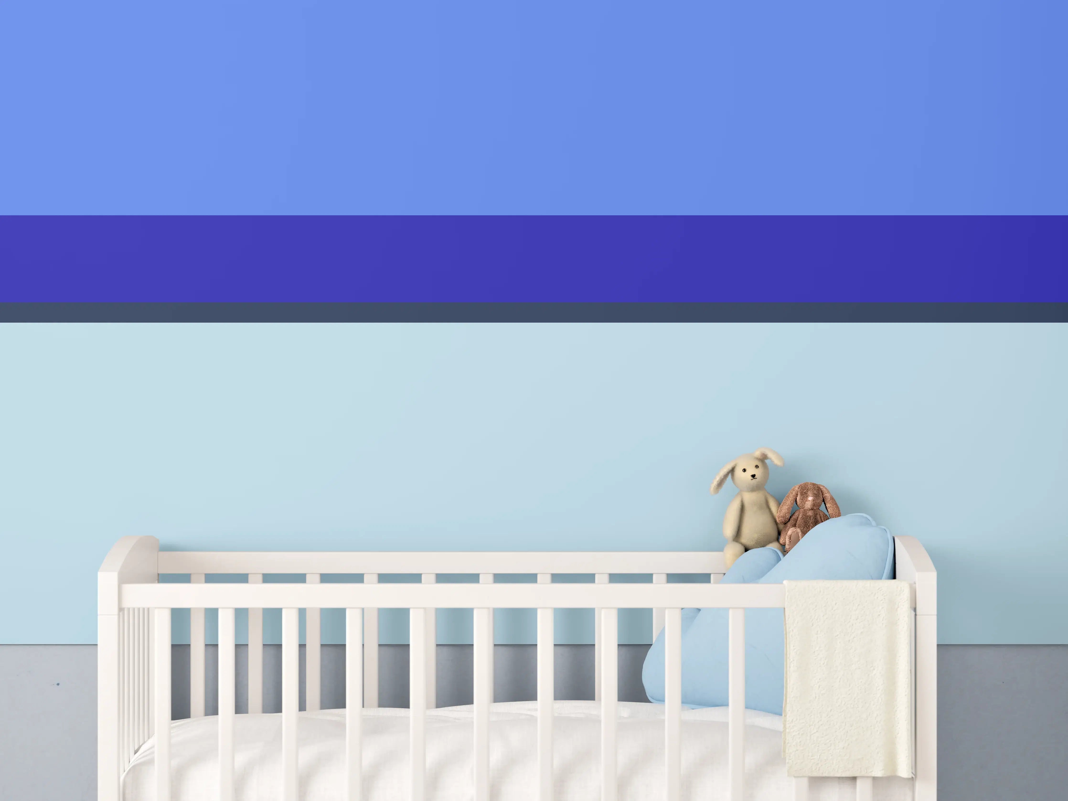 Babyzimmer Wandgestaltung - The Blues - Horizontal - Waterfall