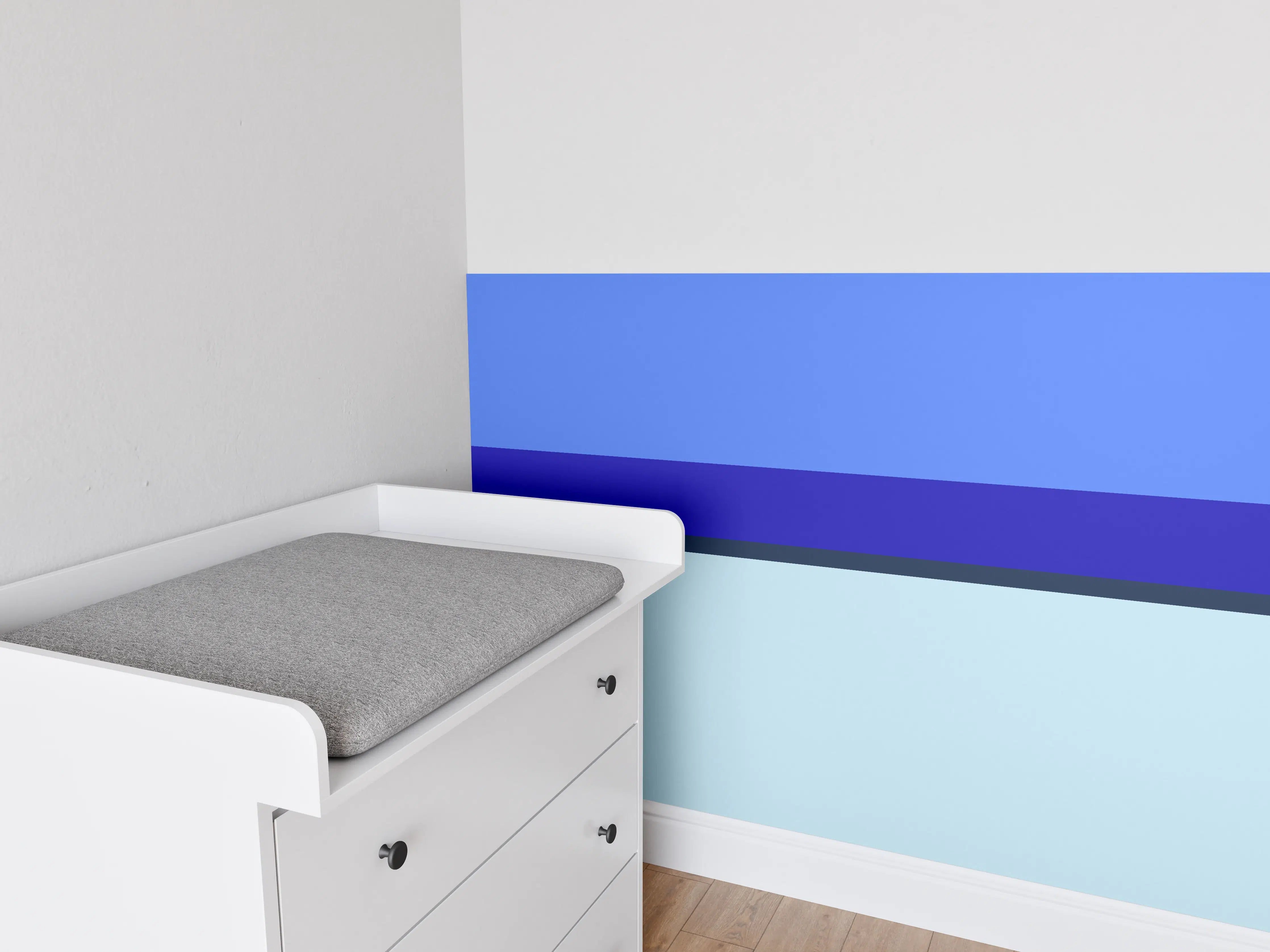 Babyzimmer Wandgestaltung - The Blues - Horizontal - Waterfall