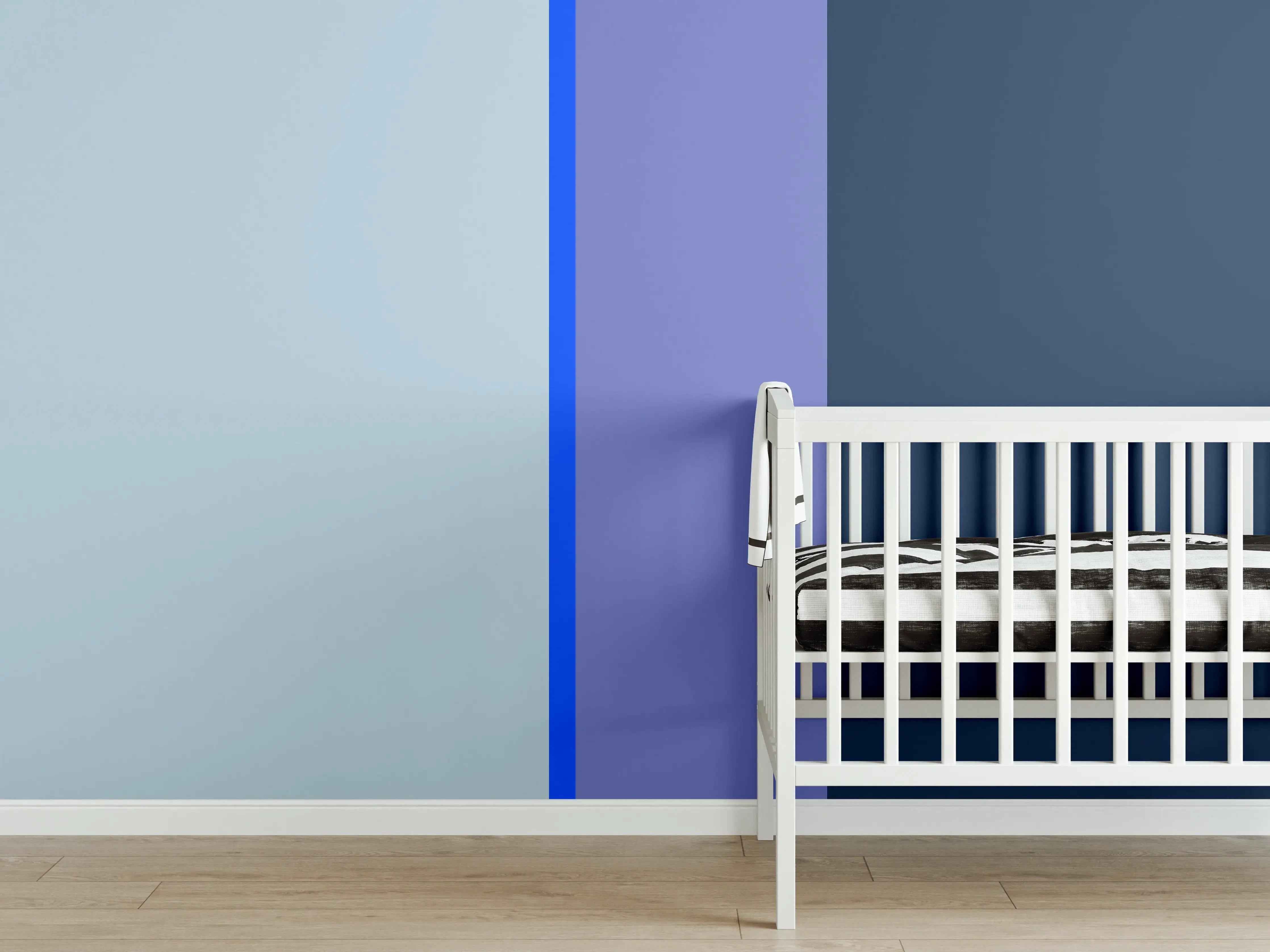 Babyzimmer Wandgestaltung - The Blues - Vertical - Blueberry