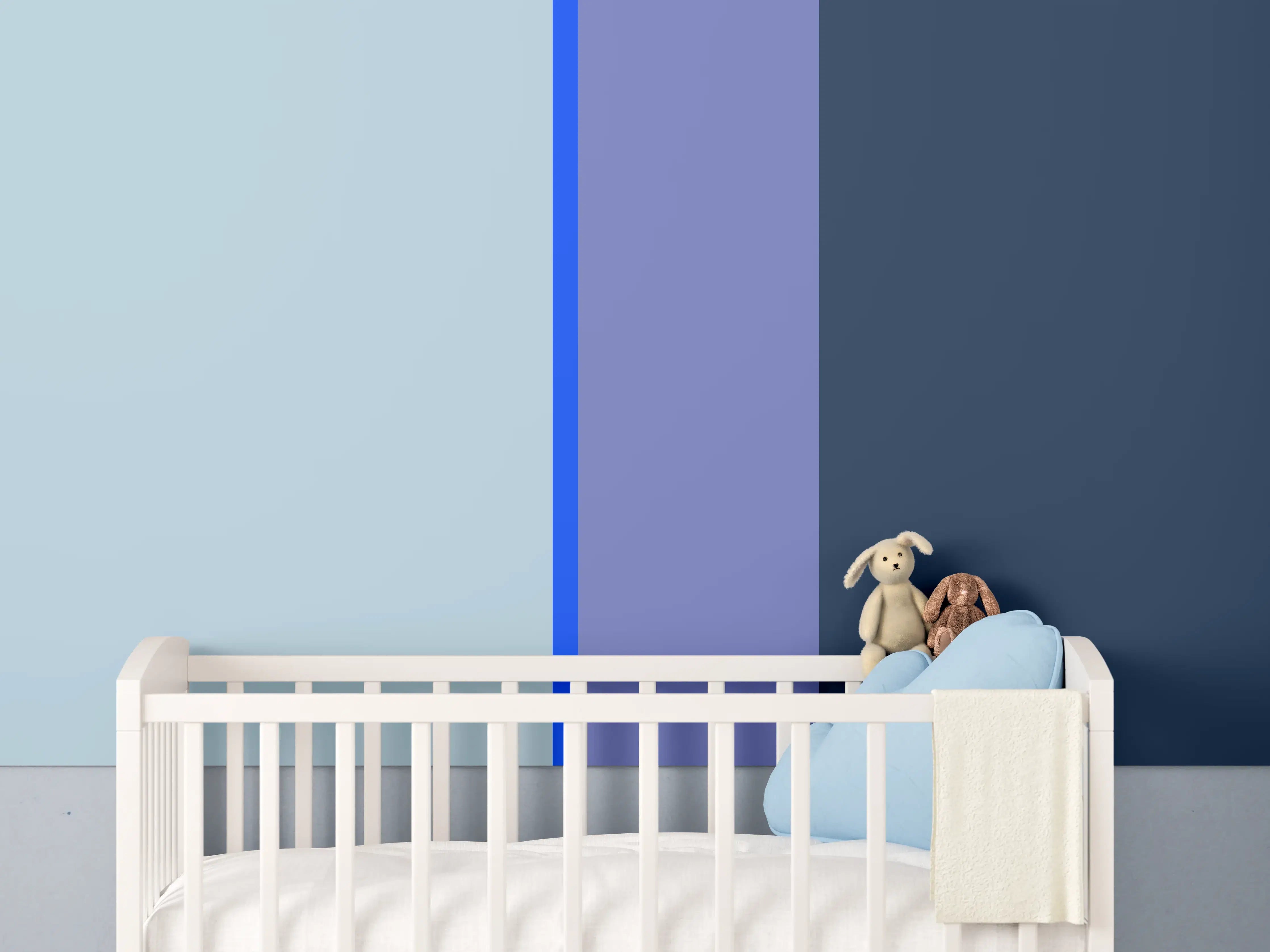Babyzimmer Wandgestaltung - The Blues - Vertical - Blueberry