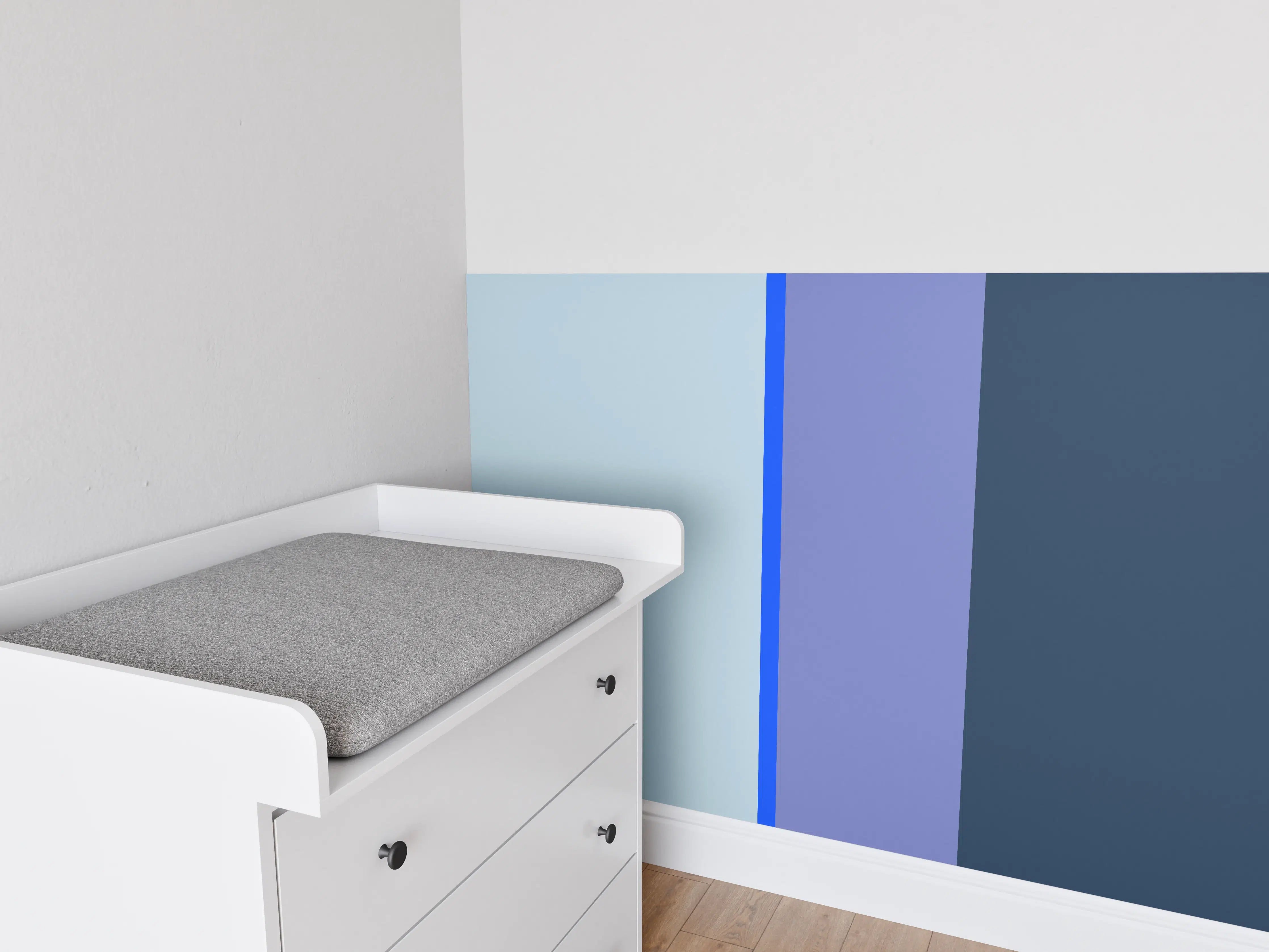 Babyzimmer Wandgestaltung - The Blues - Vertical - Blueberry