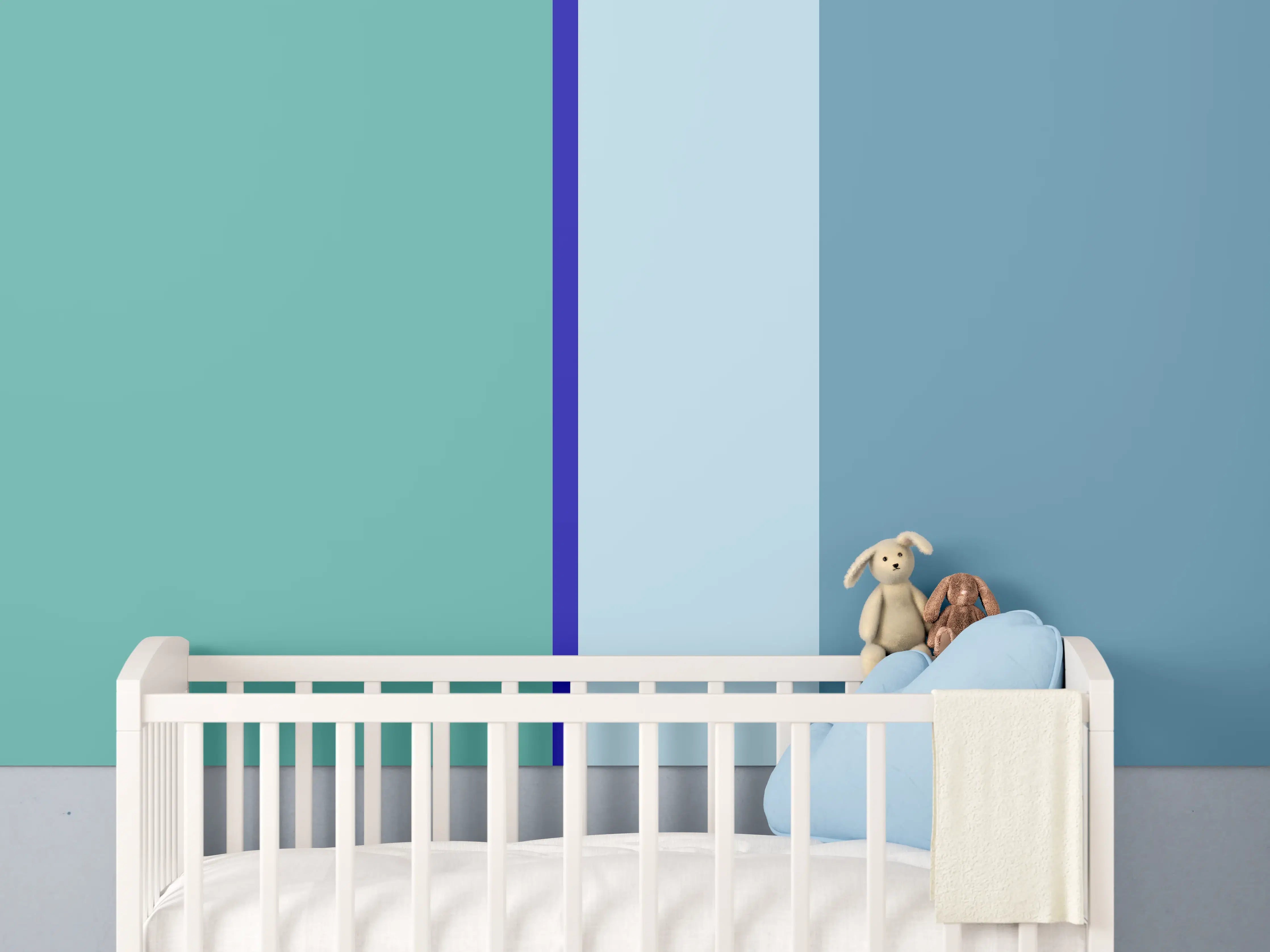 Babyzimmer Wandgestaltung - The Blues - Vertical - Ocean