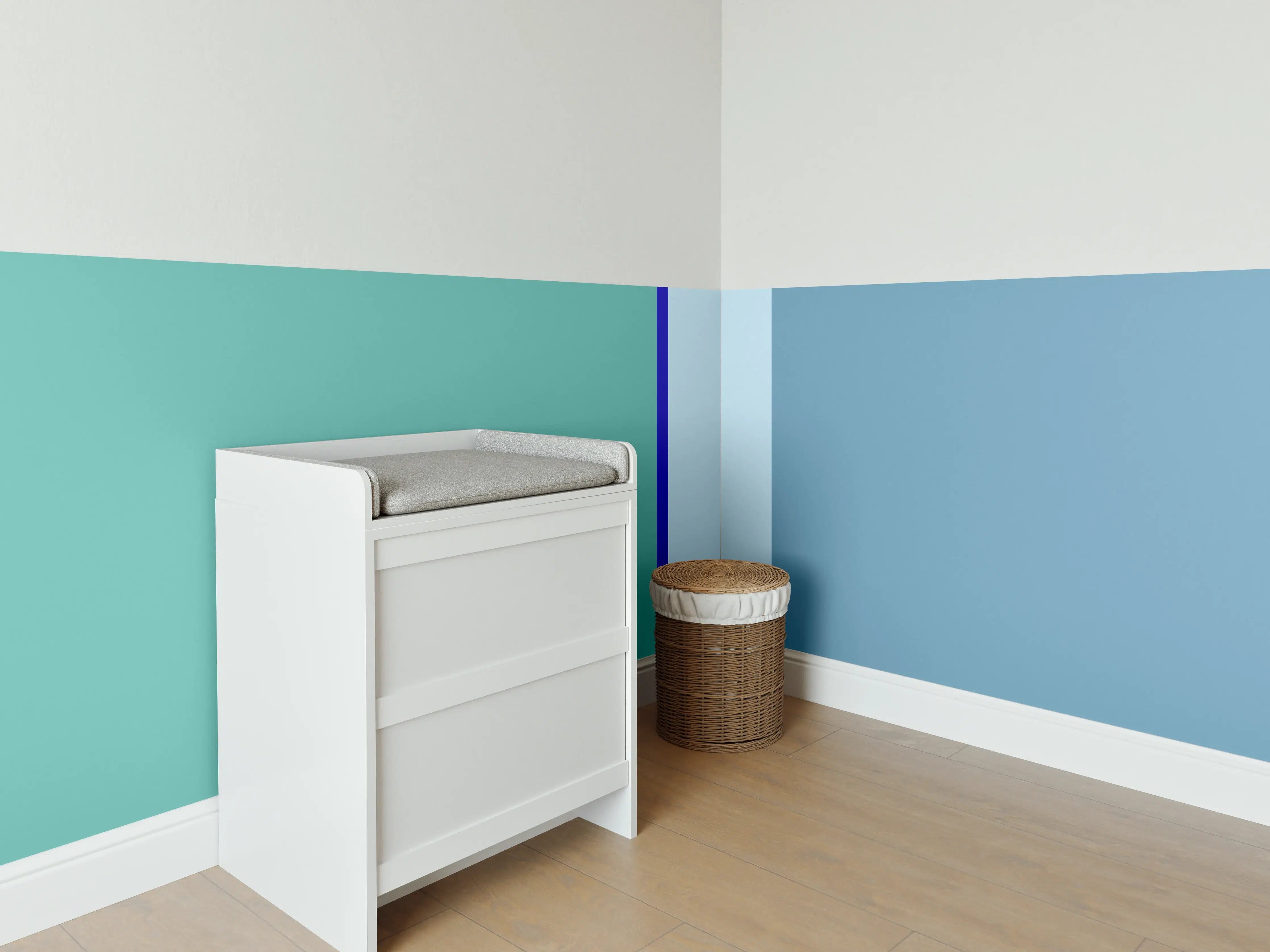 Babyzimmer Wandgestaltung - The Blues - Vertical - Ocean