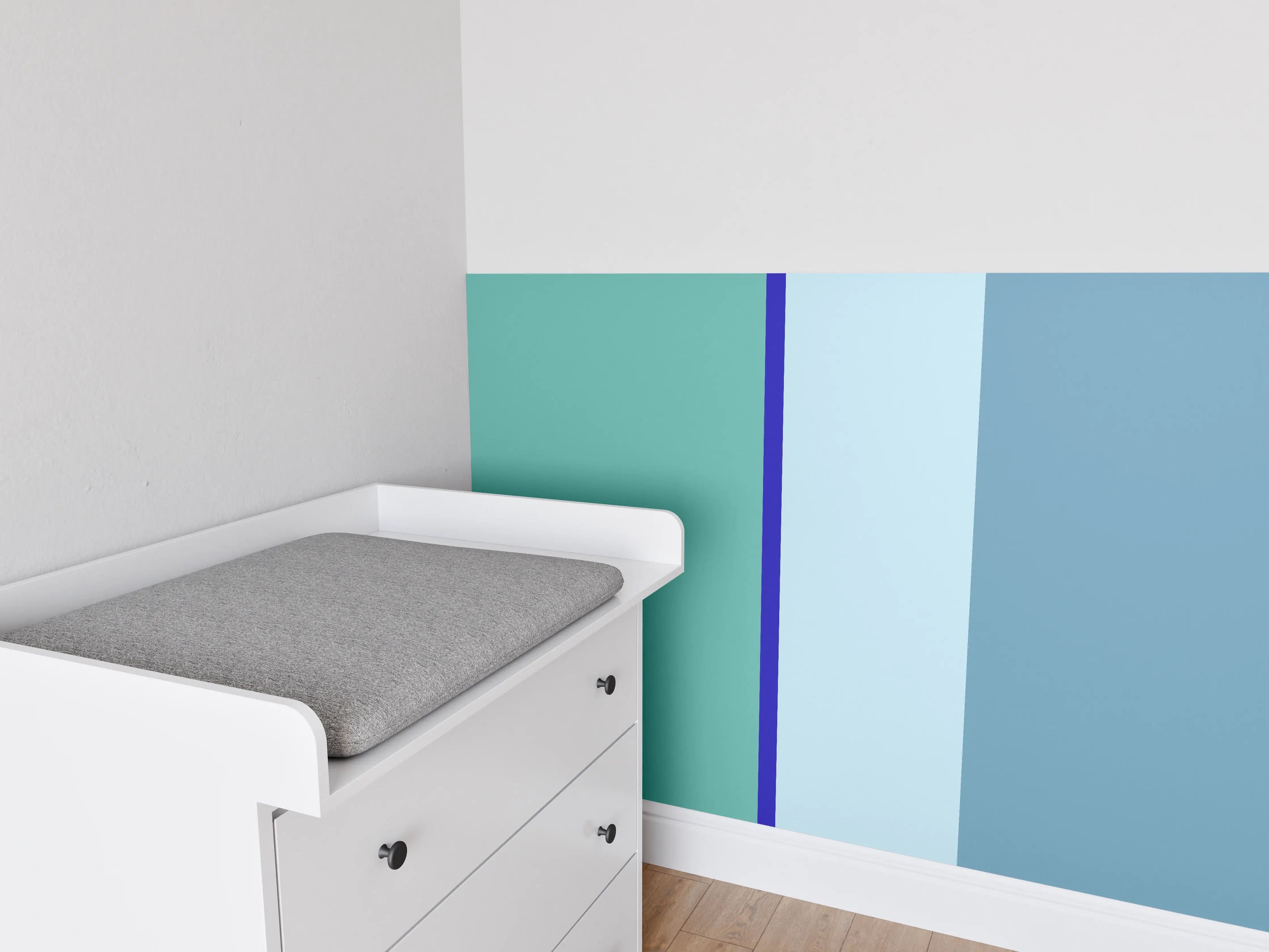 Babyzimmer Wandgestaltung - The Blues - Vertical - Ocean