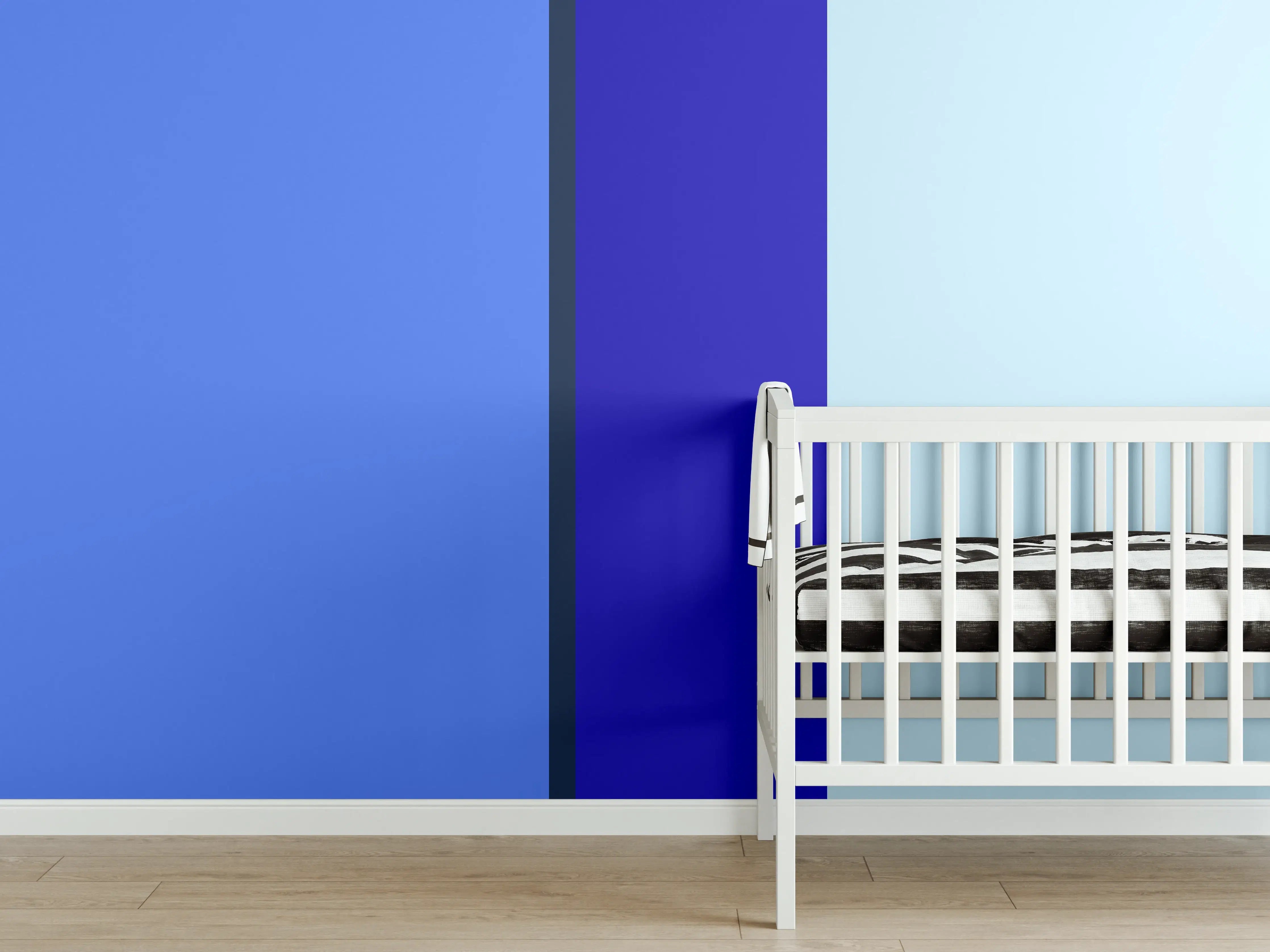 Babyzimmer Wandgestaltung - The Blues - Vertical - Waterfall
