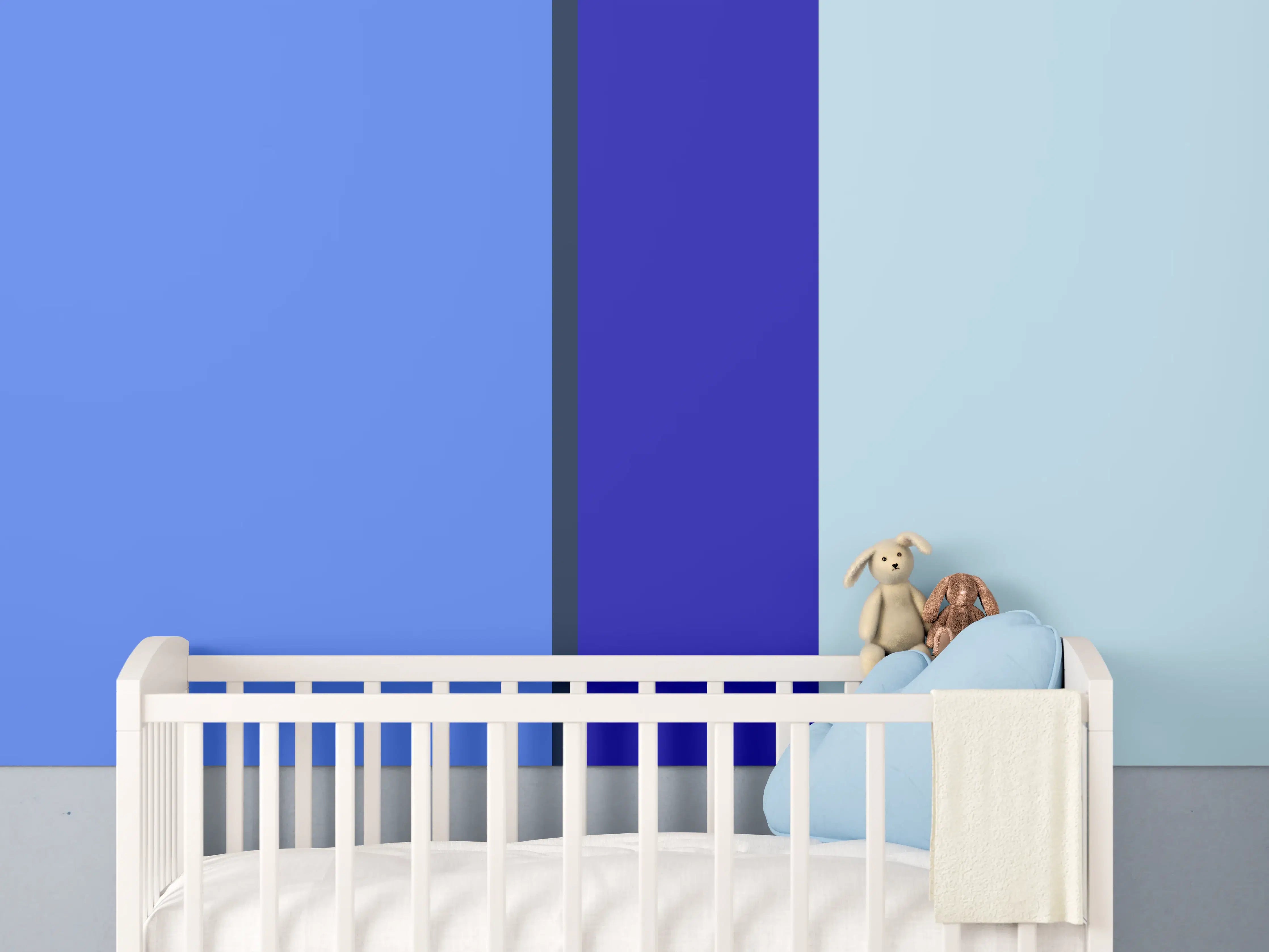 Babyzimmer Wandgestaltung - The Blues - Vertical - Waterfall