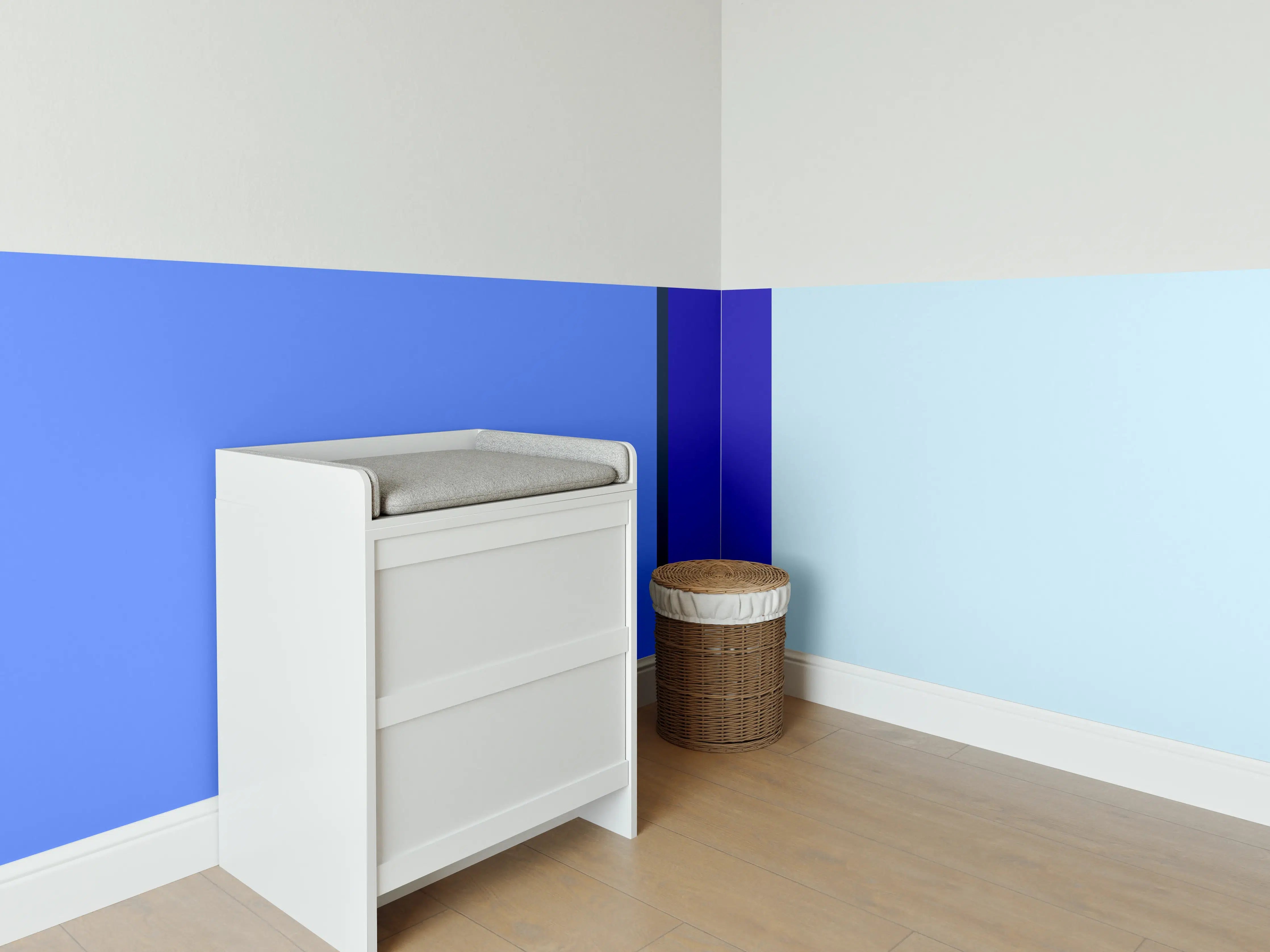 Babyzimmer Wandgestaltung - The Blues - Vertical - Waterfall