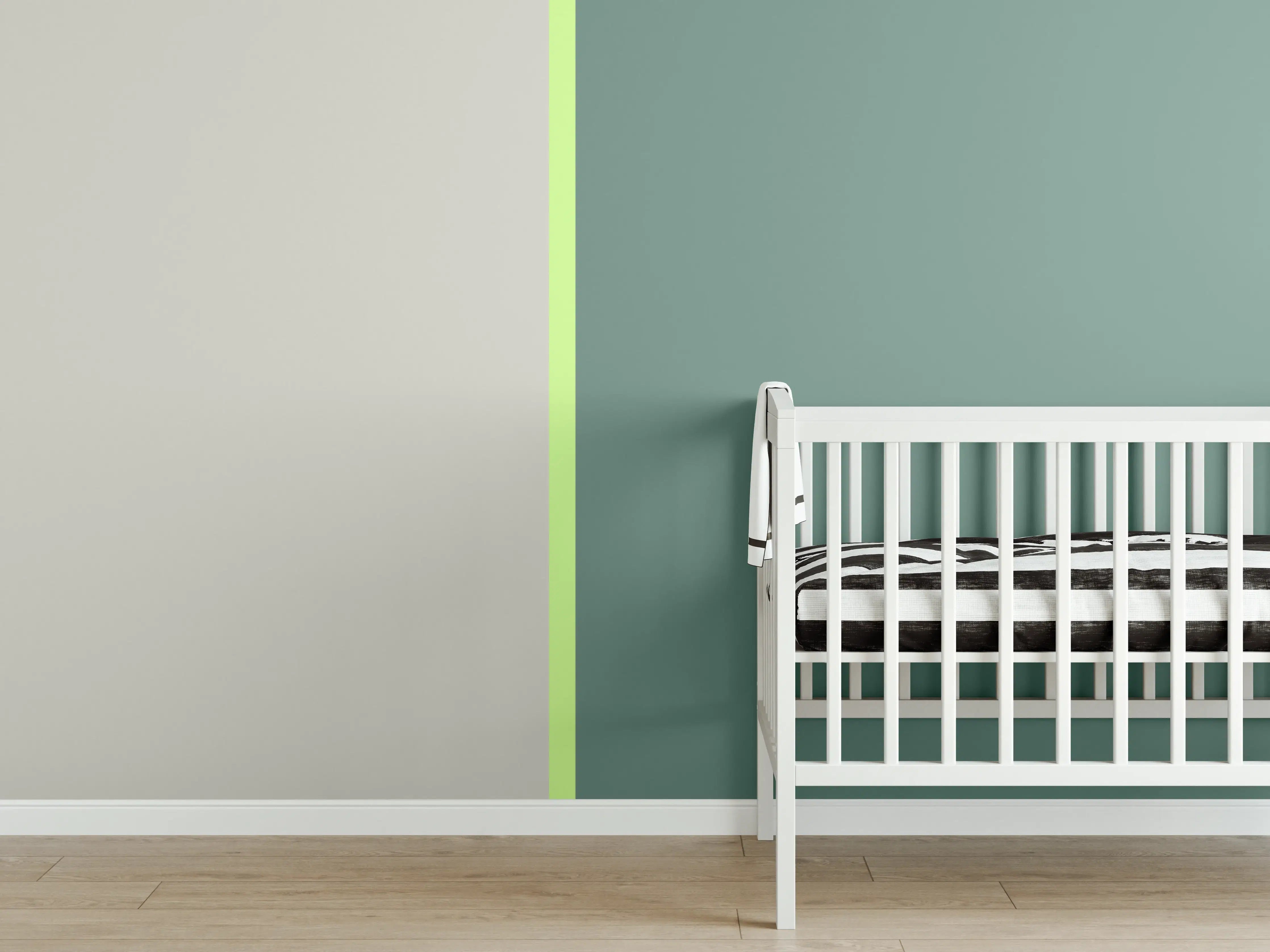 Babyzimmer Wandgestaltung - The Greens - Easy Vertical - Granny Smith