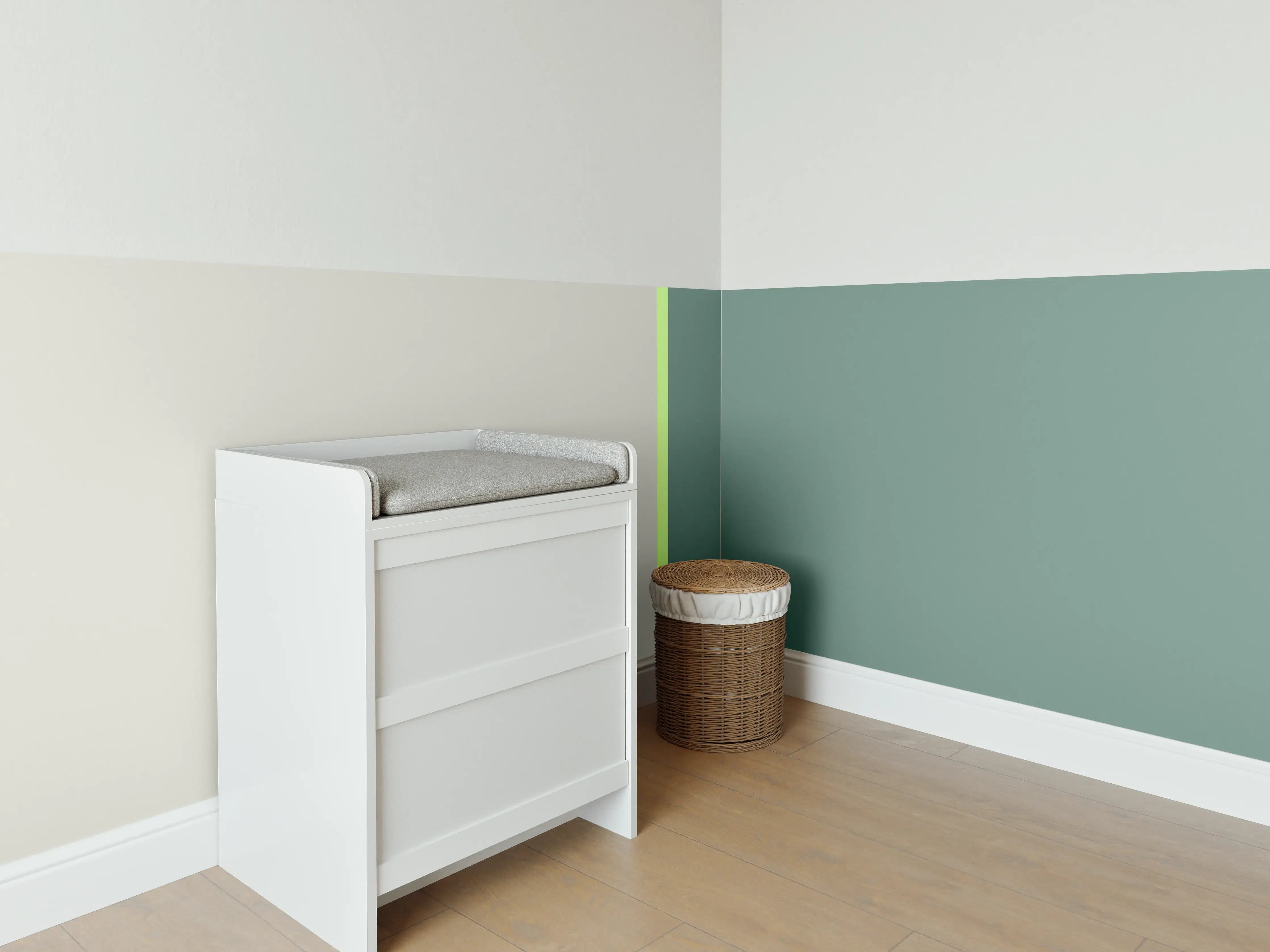Babyzimmer Wandgestaltung - The Greens - Easy Vertical - Granny Smith