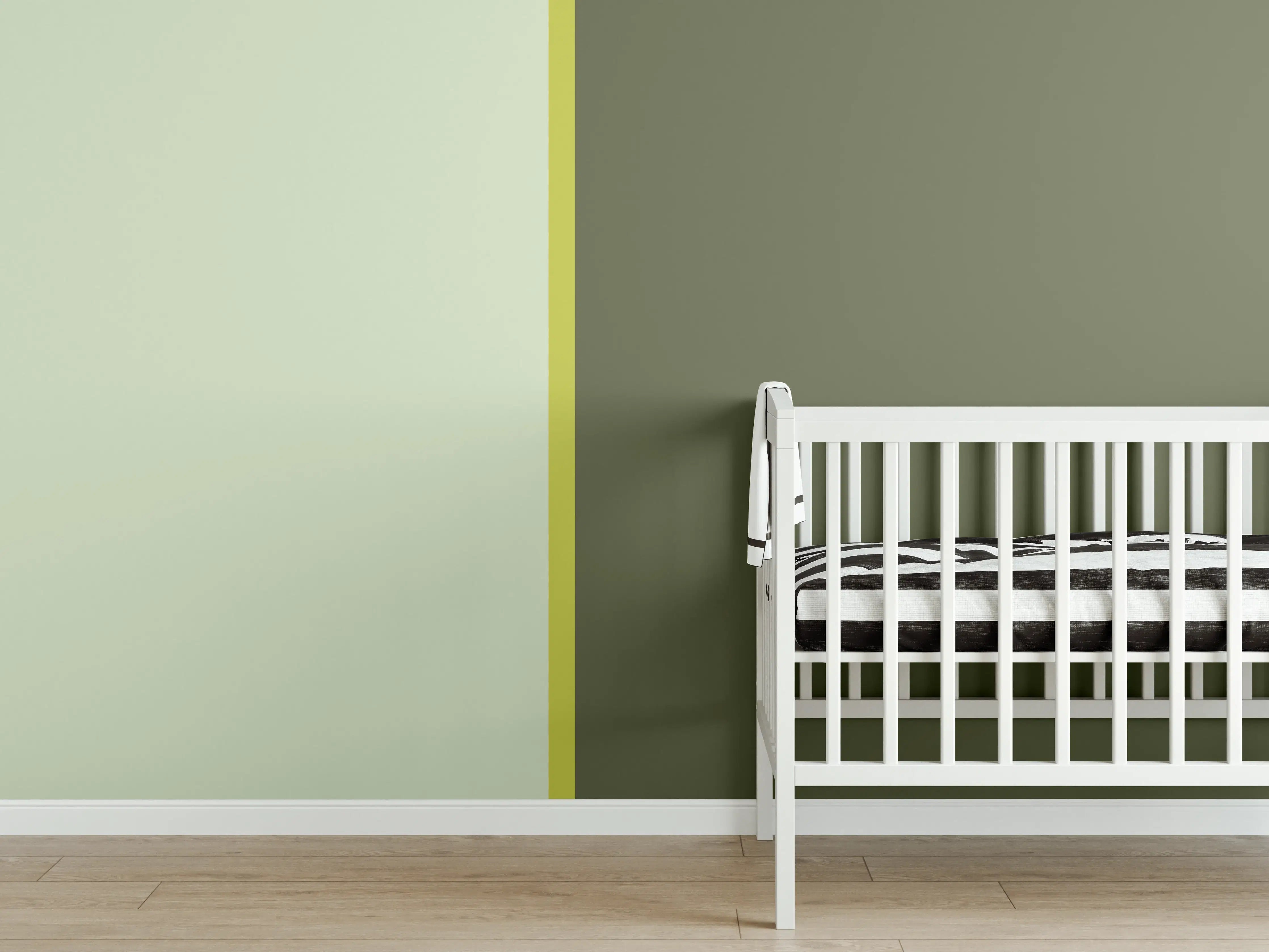 Babyzimmer Wandgestaltung - The Greens - Easy Vertical - Olive