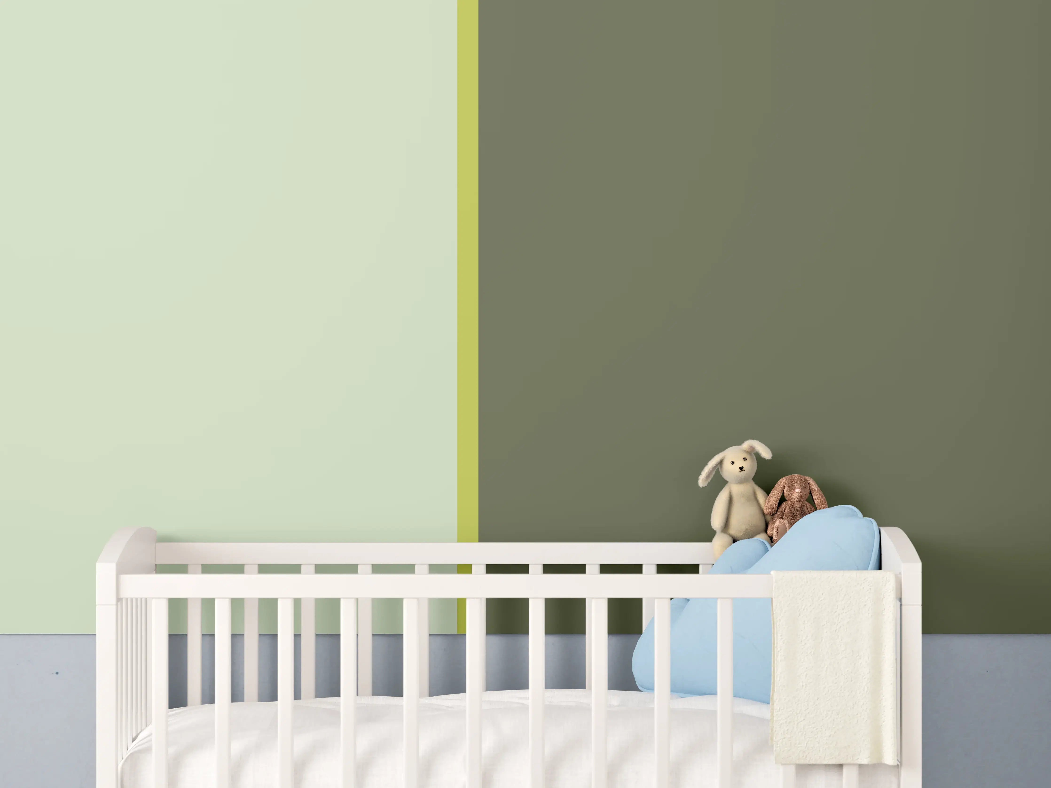 Babyzimmer Wandgestaltung - The Greens - Easy Vertical - Olive