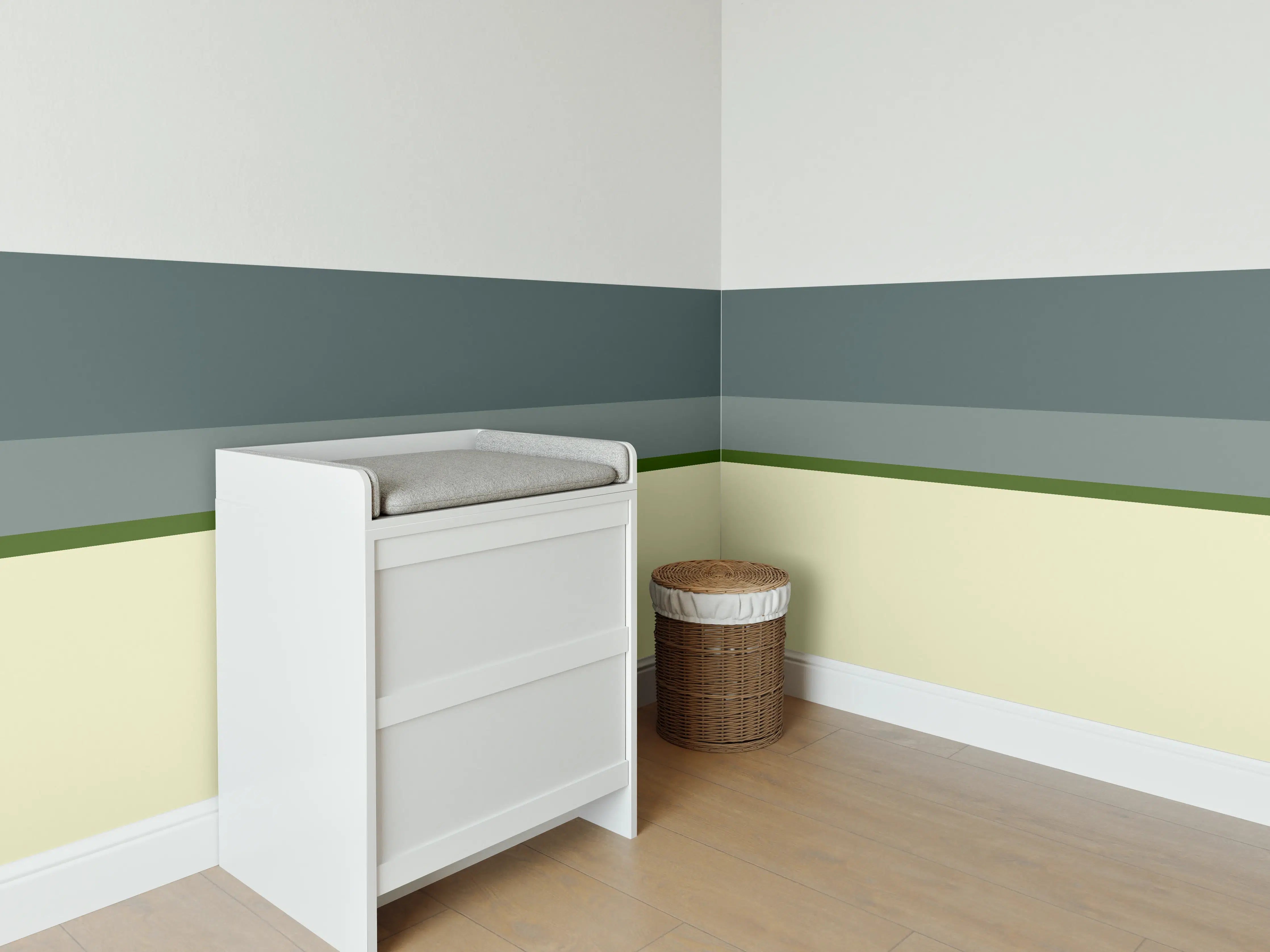 Babyzimmer Wandgestaltung - The Greens - Horizontal - Avocado