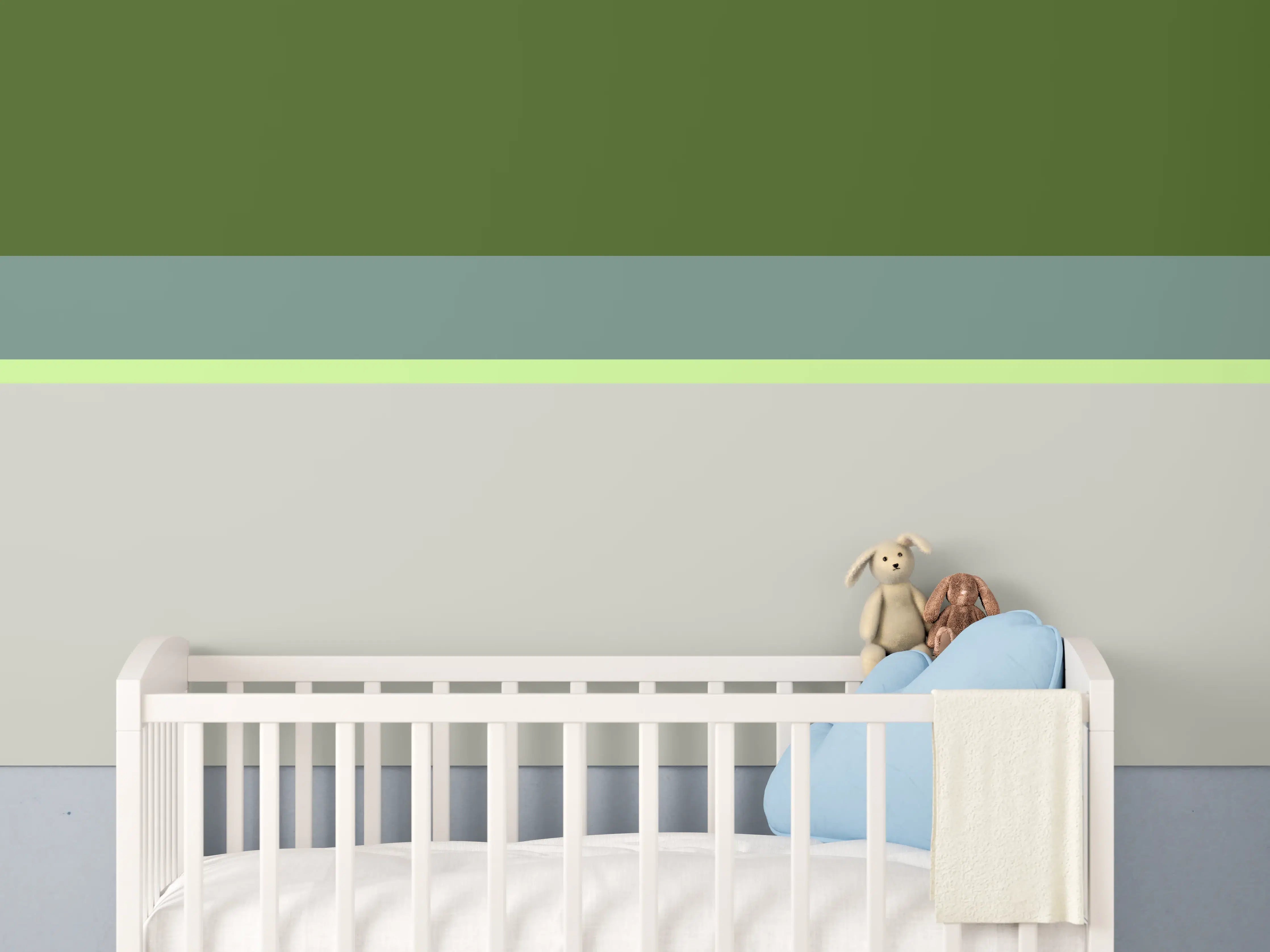 Babyzimmer Wandgestaltung - The Greens - Horizontal - Granny Smith