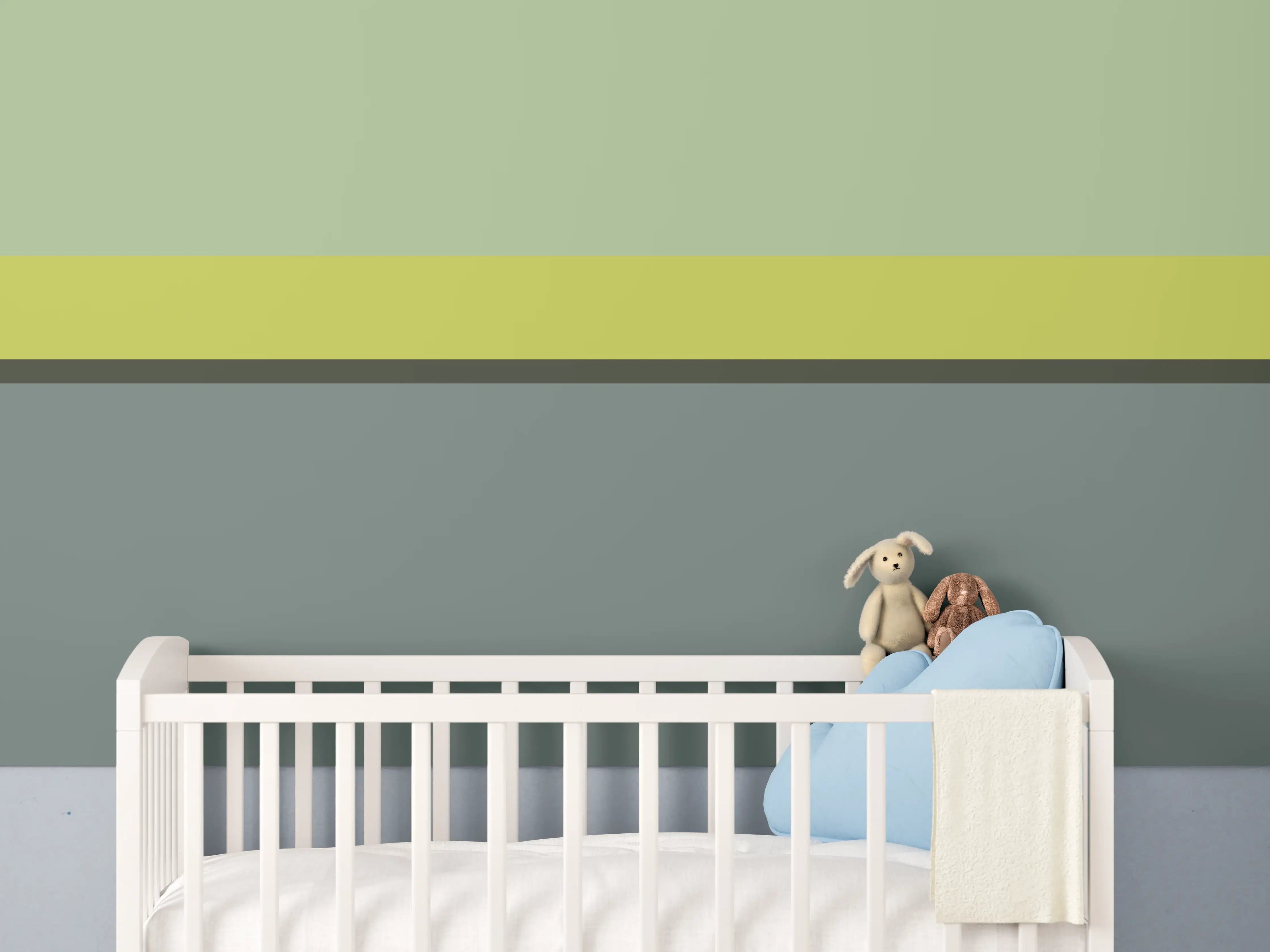 Babyzimmer Wandgestaltung - The Greens - Horizontal - Matcha