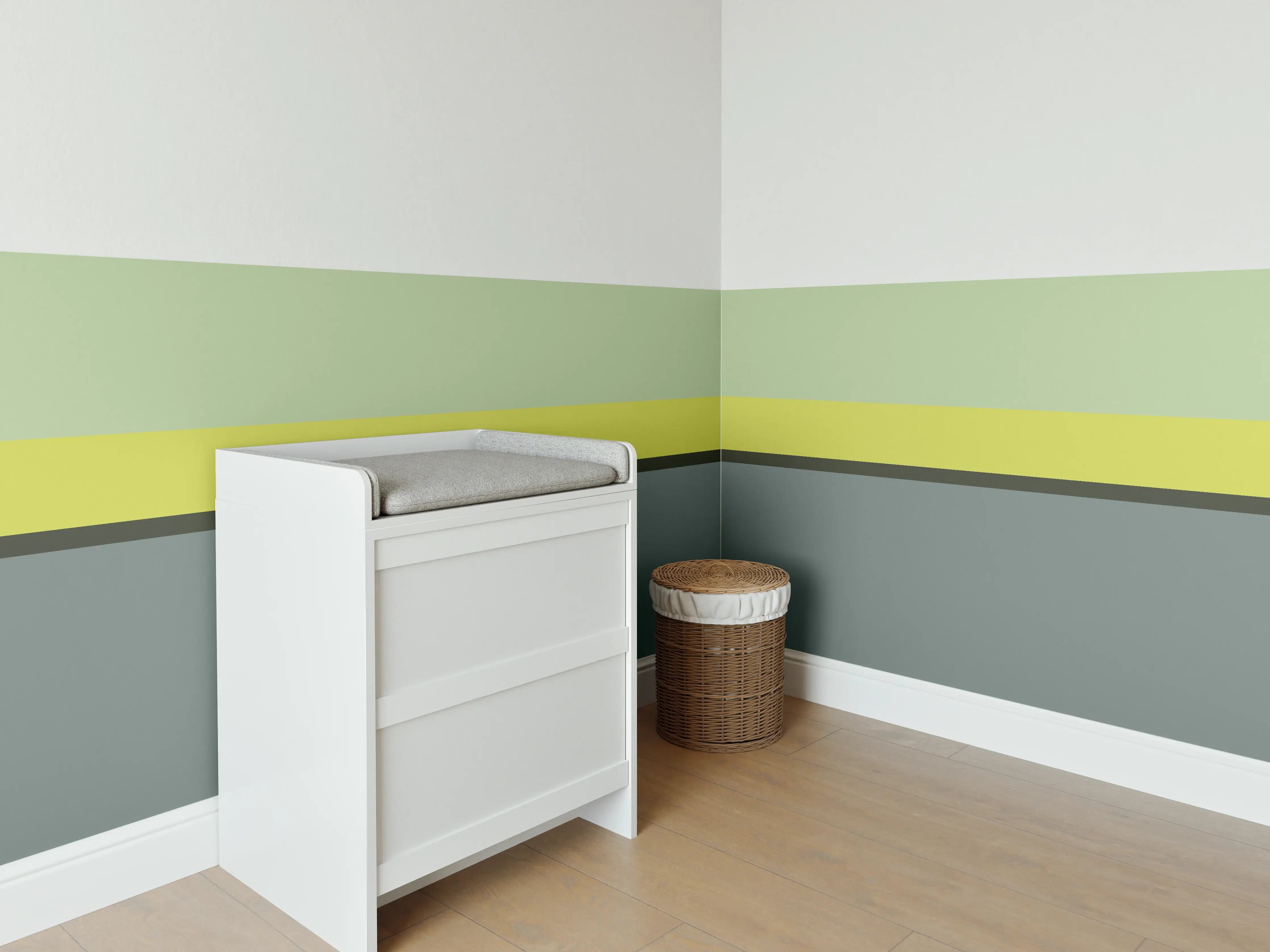 Babyzimmer Wandgestaltung - The Greens - Horizontal - Matcha