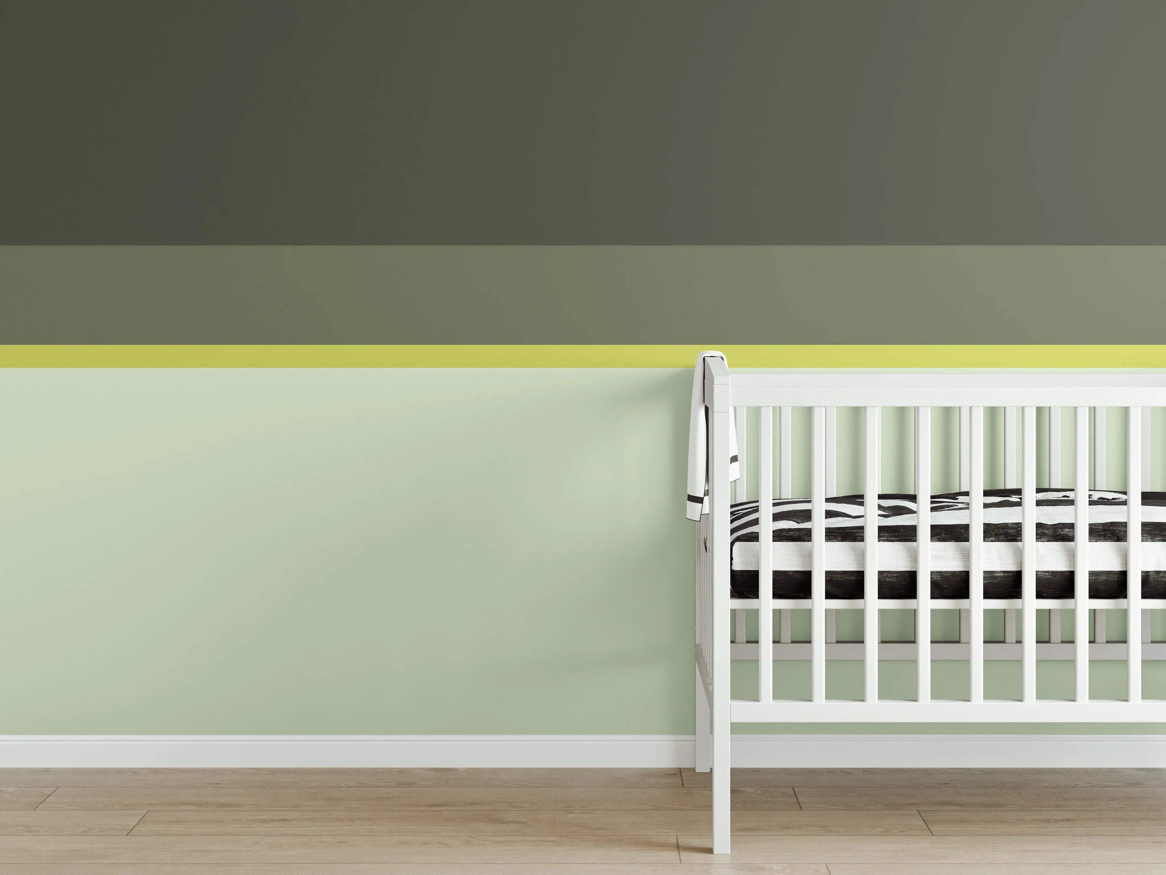 Babyzimmer Wandgestaltung - The Greens - Horizontal - Olive