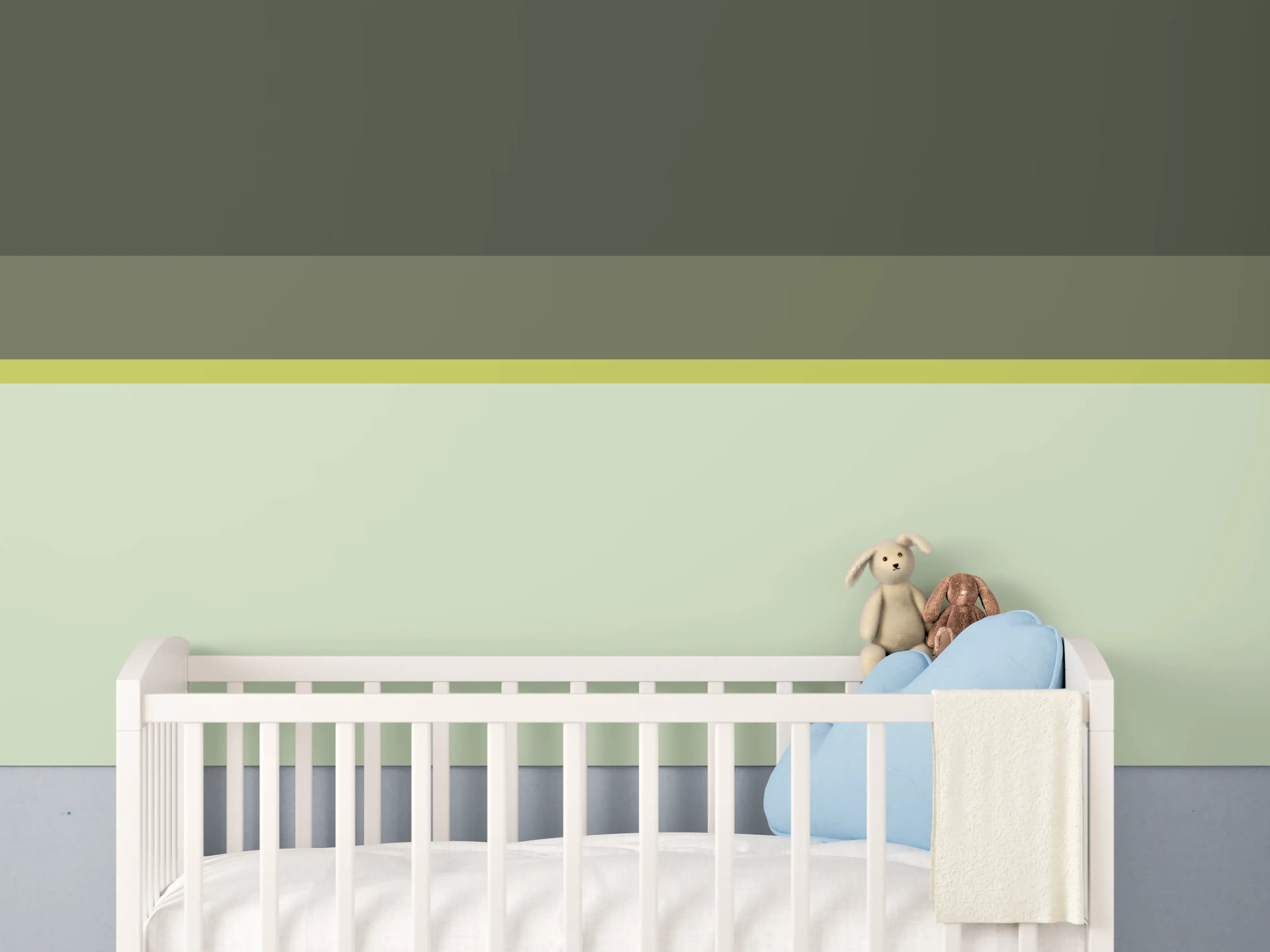 Babyzimmer Wandgestaltung - The Greens - Horizontal - Olive