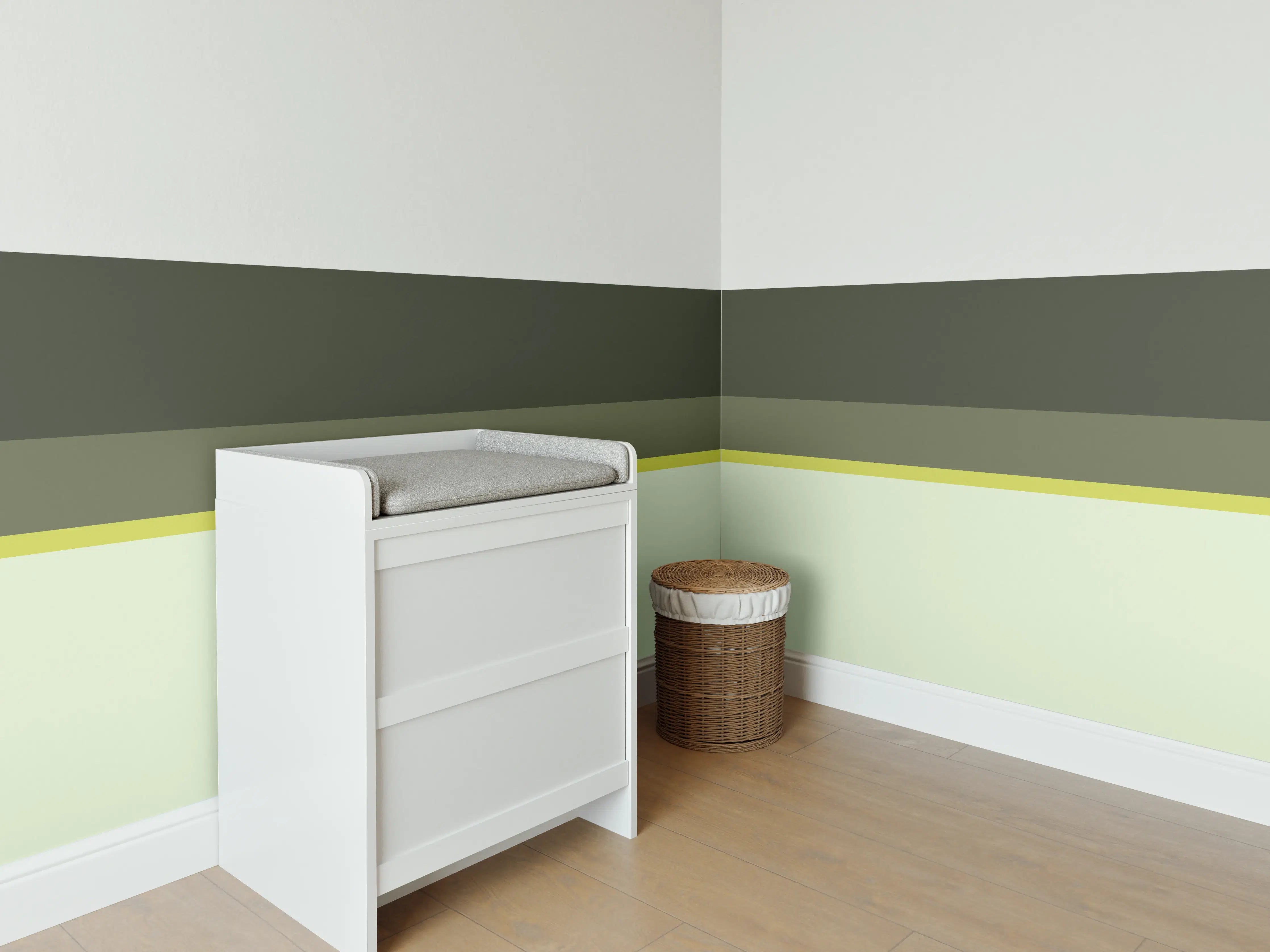 Babyzimmer Wandgestaltung - The Greens - Horizontal - Olive