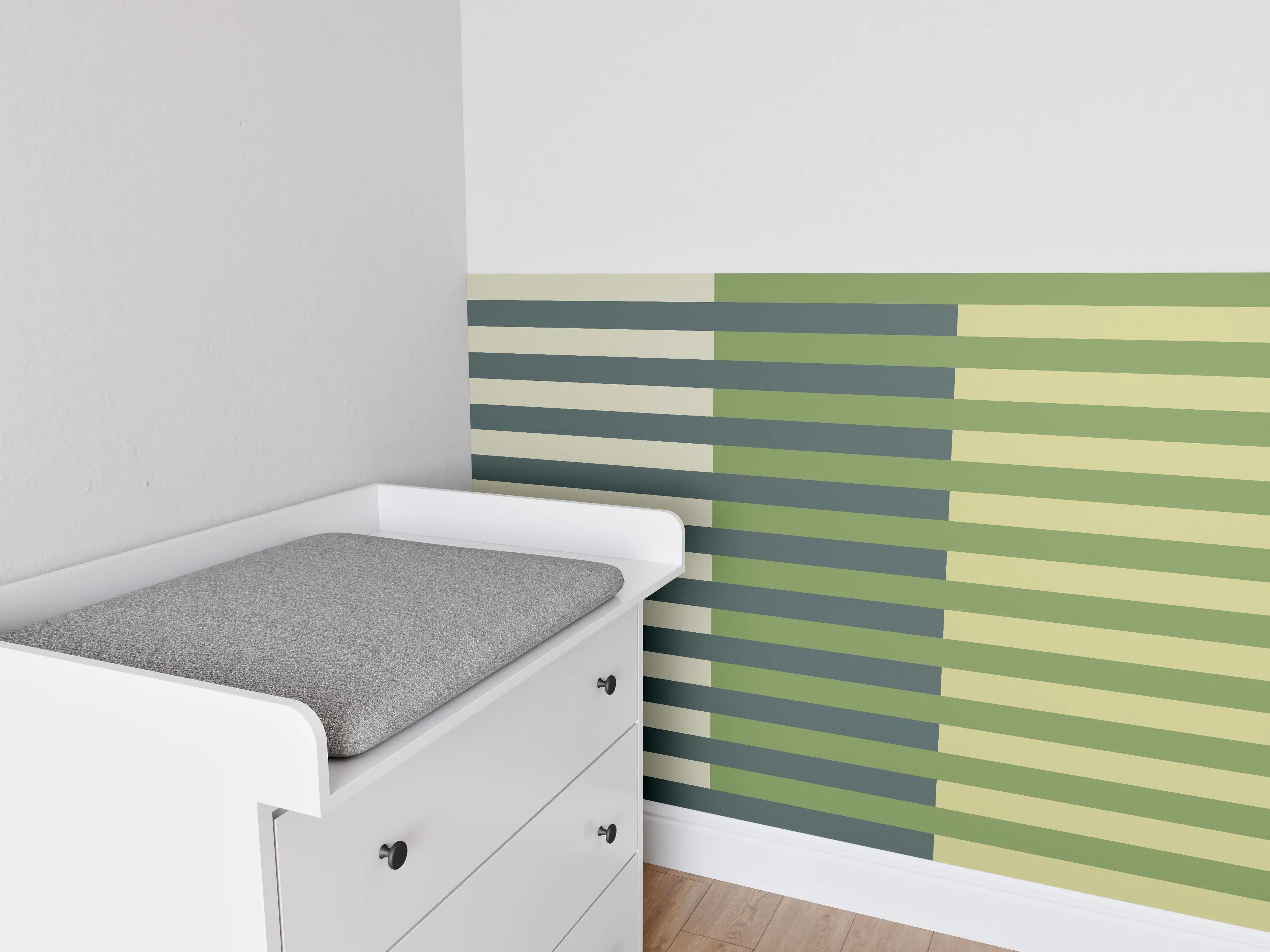Babyzimmer Wandgestaltung - The Greens - Multy Stripes - Pistachio